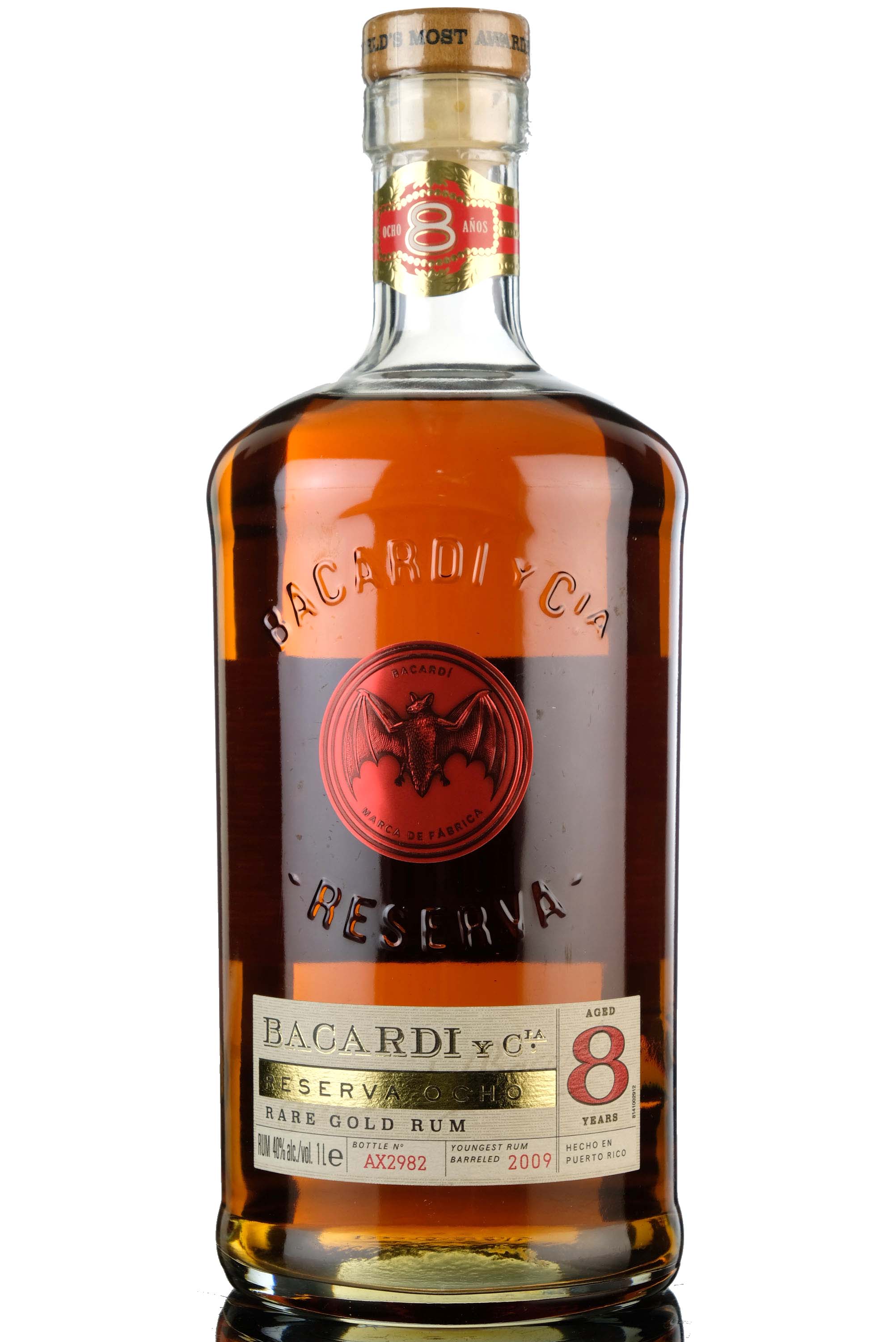 Bacardi 8 Year Old - Rare Gold Rum - 1 Litre