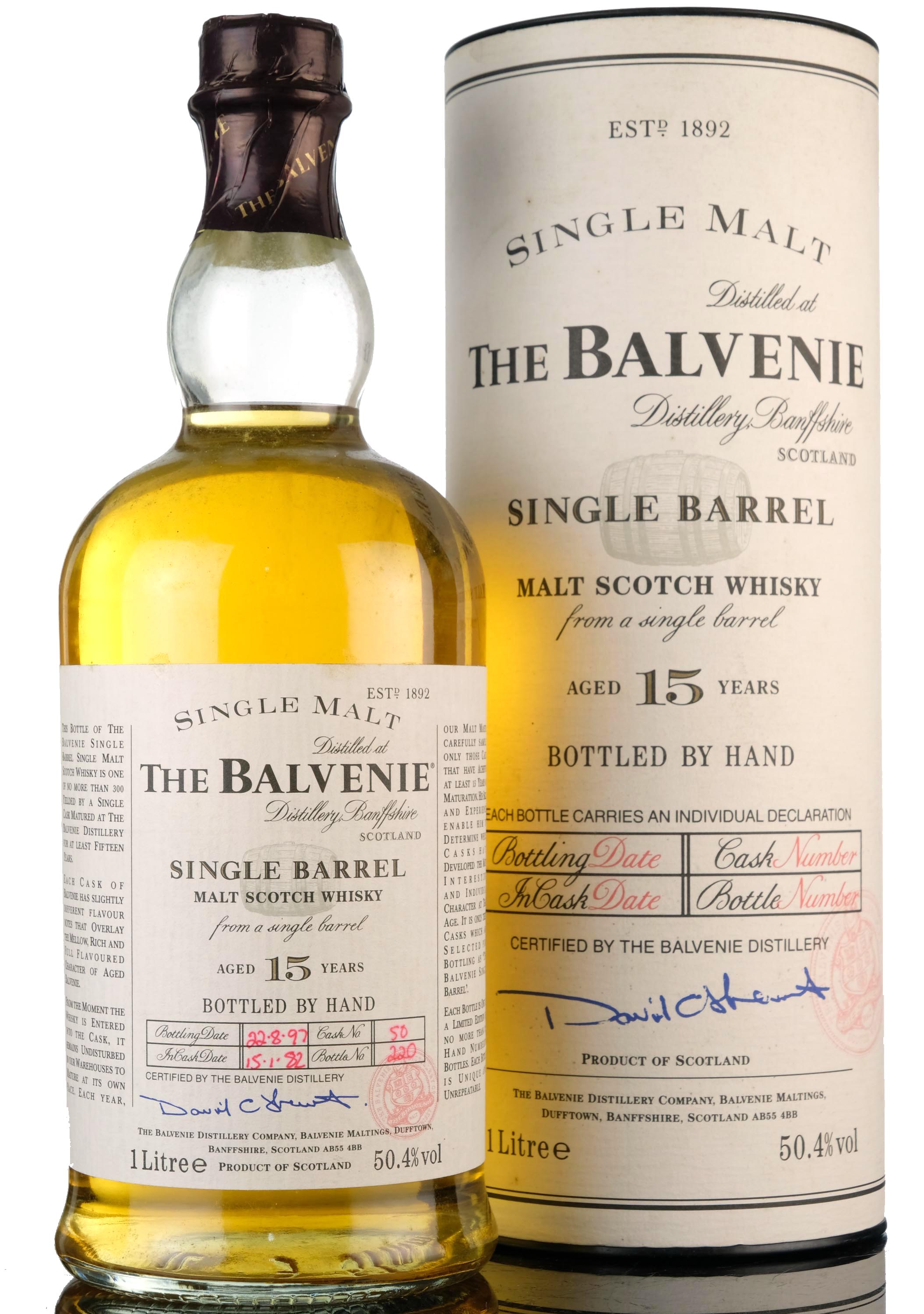 Balvenie 1982-1997 - 15 Year Old - Single Barrel 50 - 1 Litre