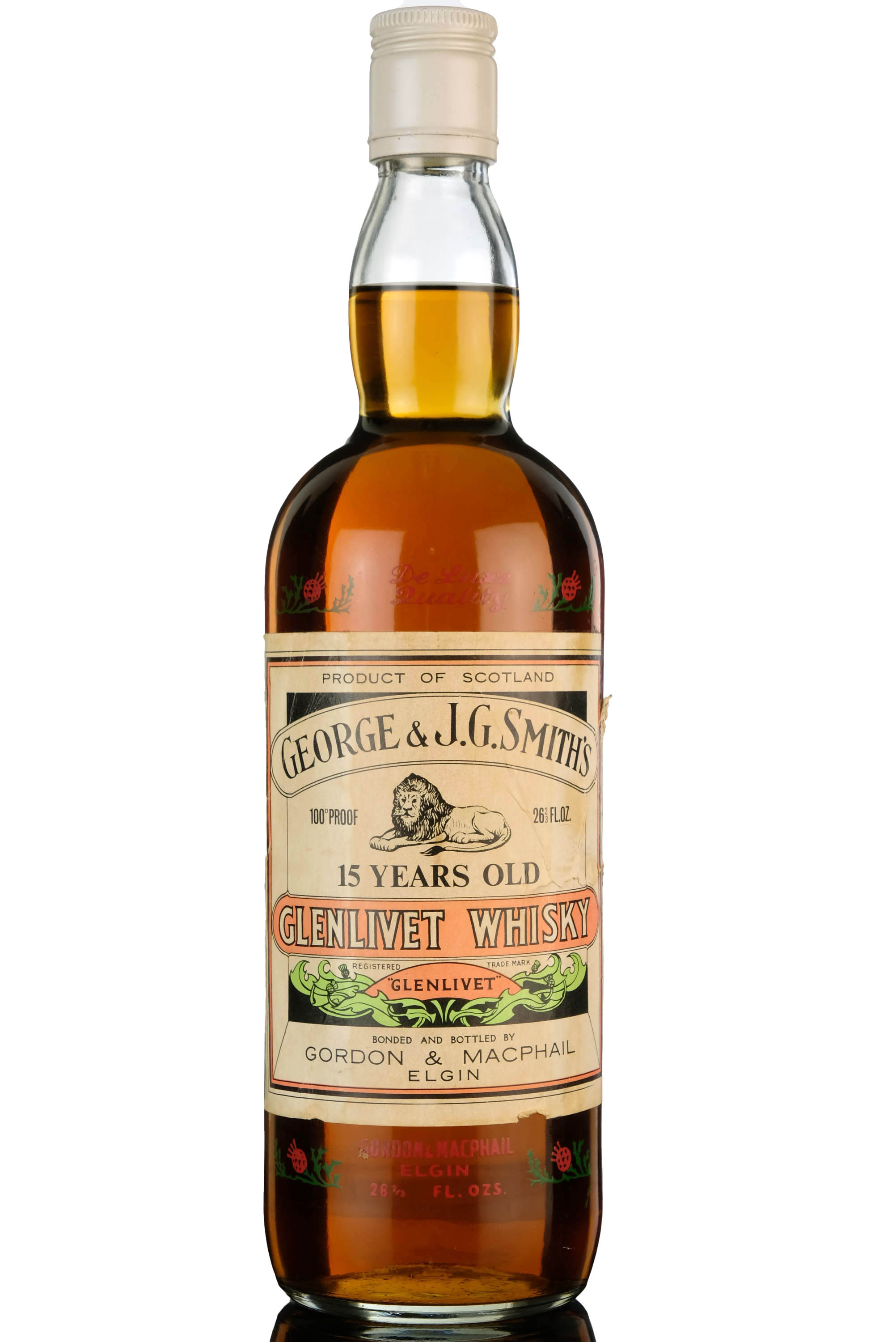 Glenlivet 15 Year Old - Gordon & MacPhail - 100 Proof - Early 1970s