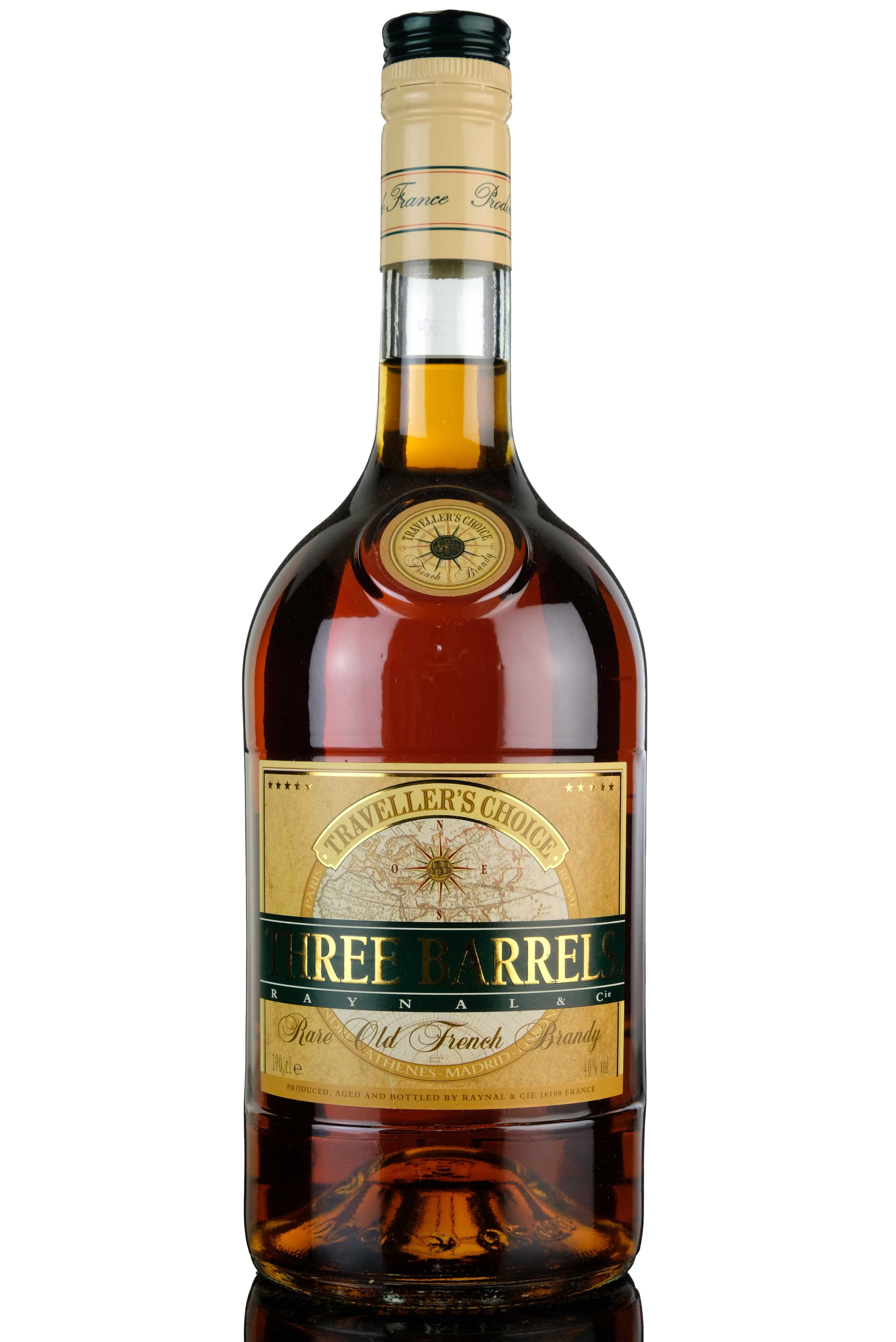 Three Barrels Travellers Choice Brandy - 1 Litre