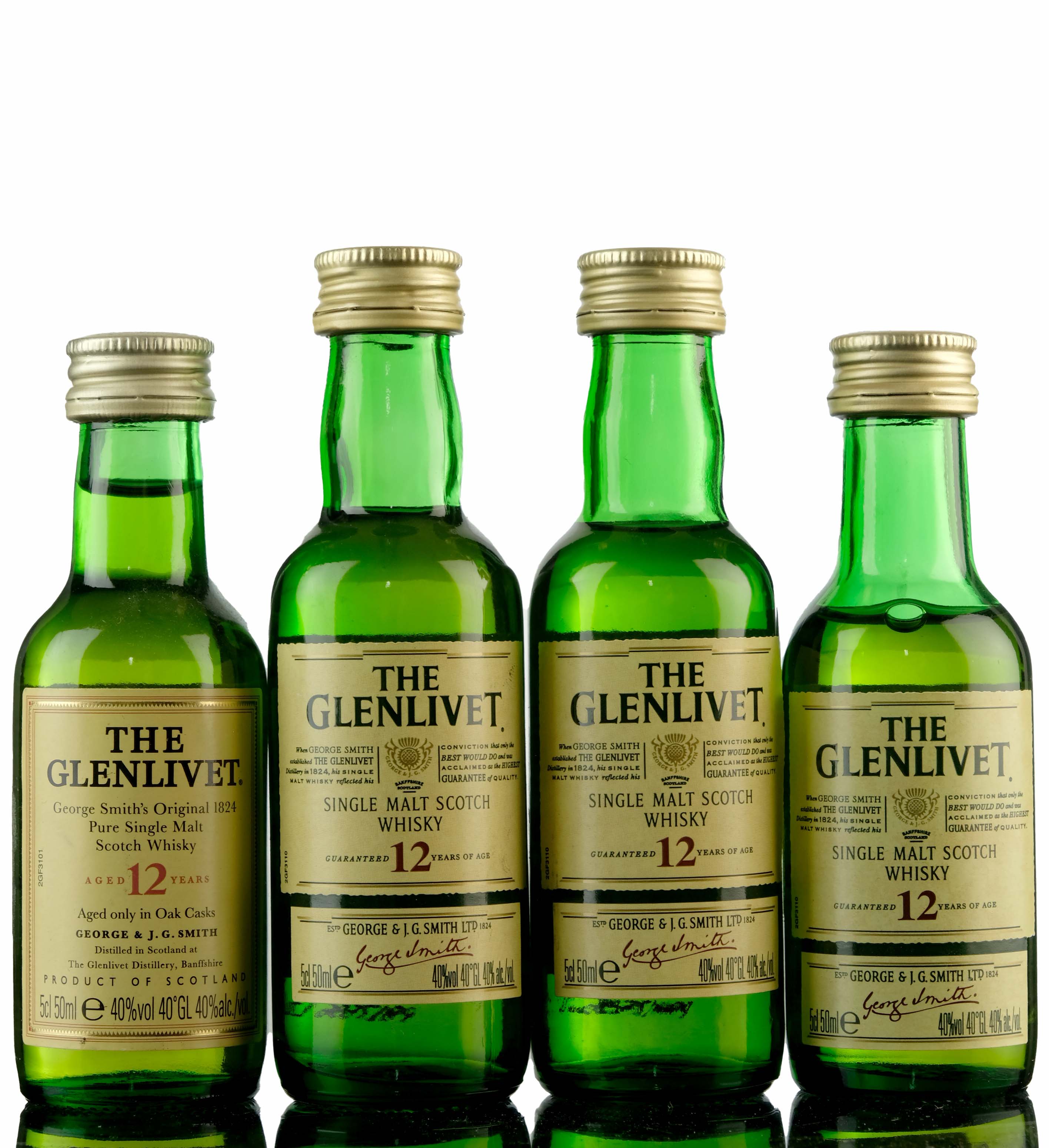 4 x Glenlivet 12 Year Old - Miniatures