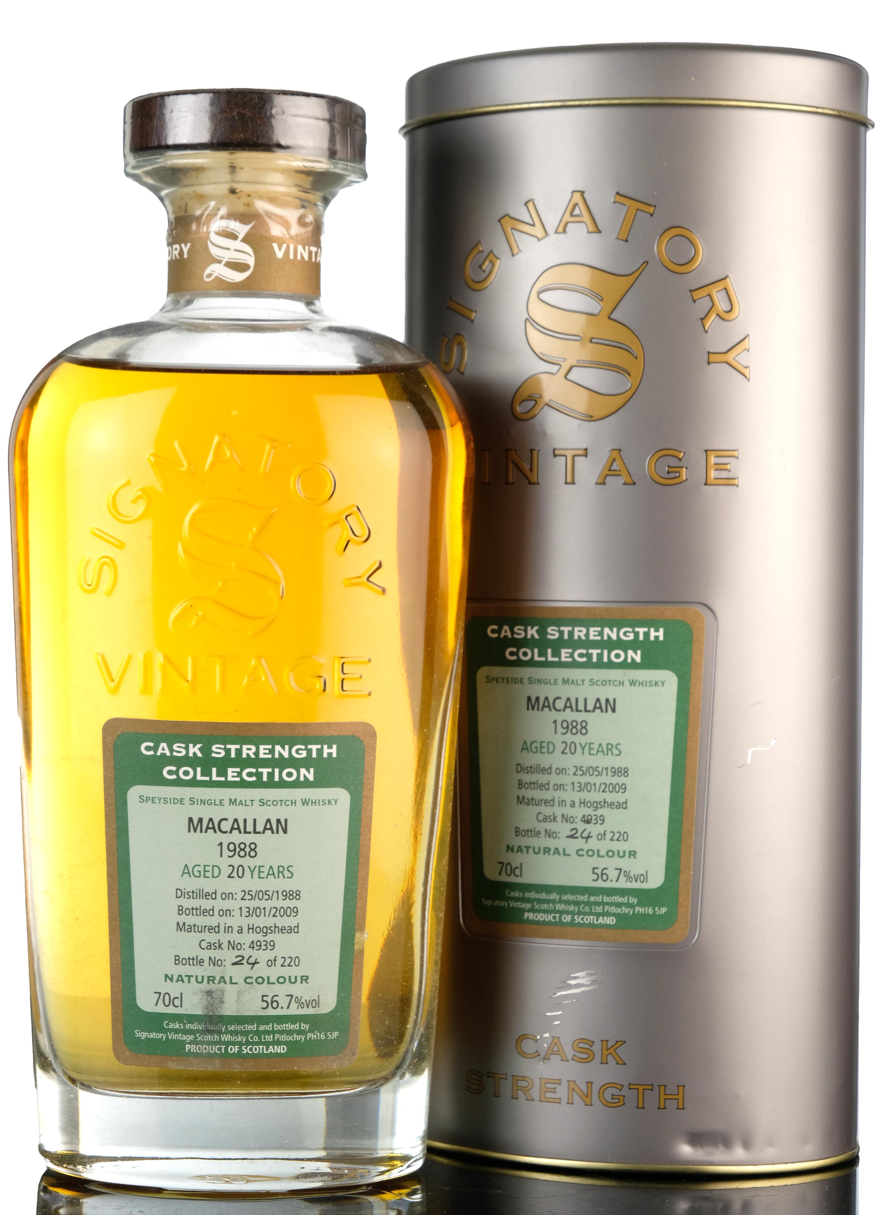 Macallan 1988-2009 - 20 Year Old - Signatory Vintage - Cask Strength Collection - Single C