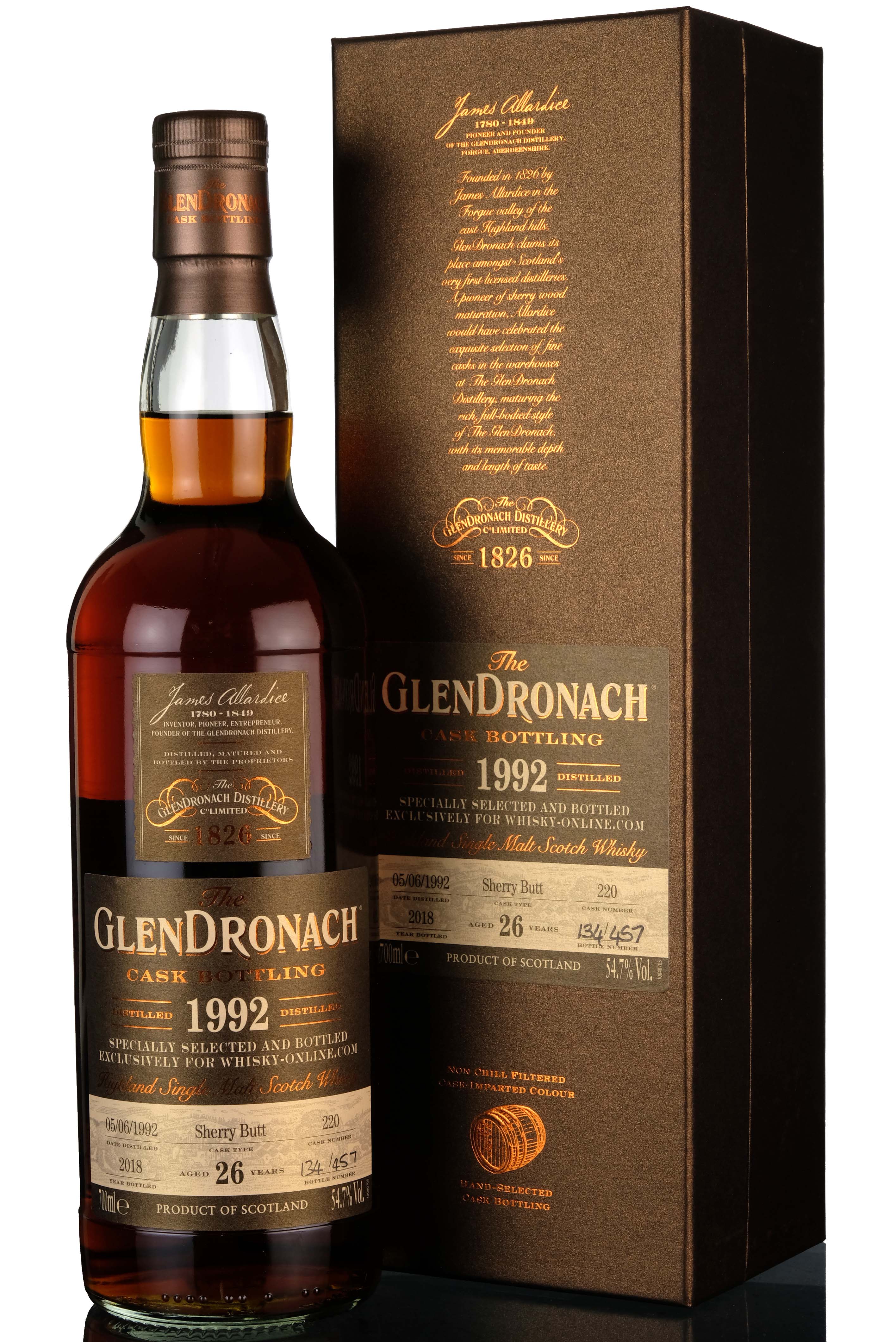 Glendronach 1992-2018 - 26 Year Old - Single Cask 220 - Whisky-Online Exclusive