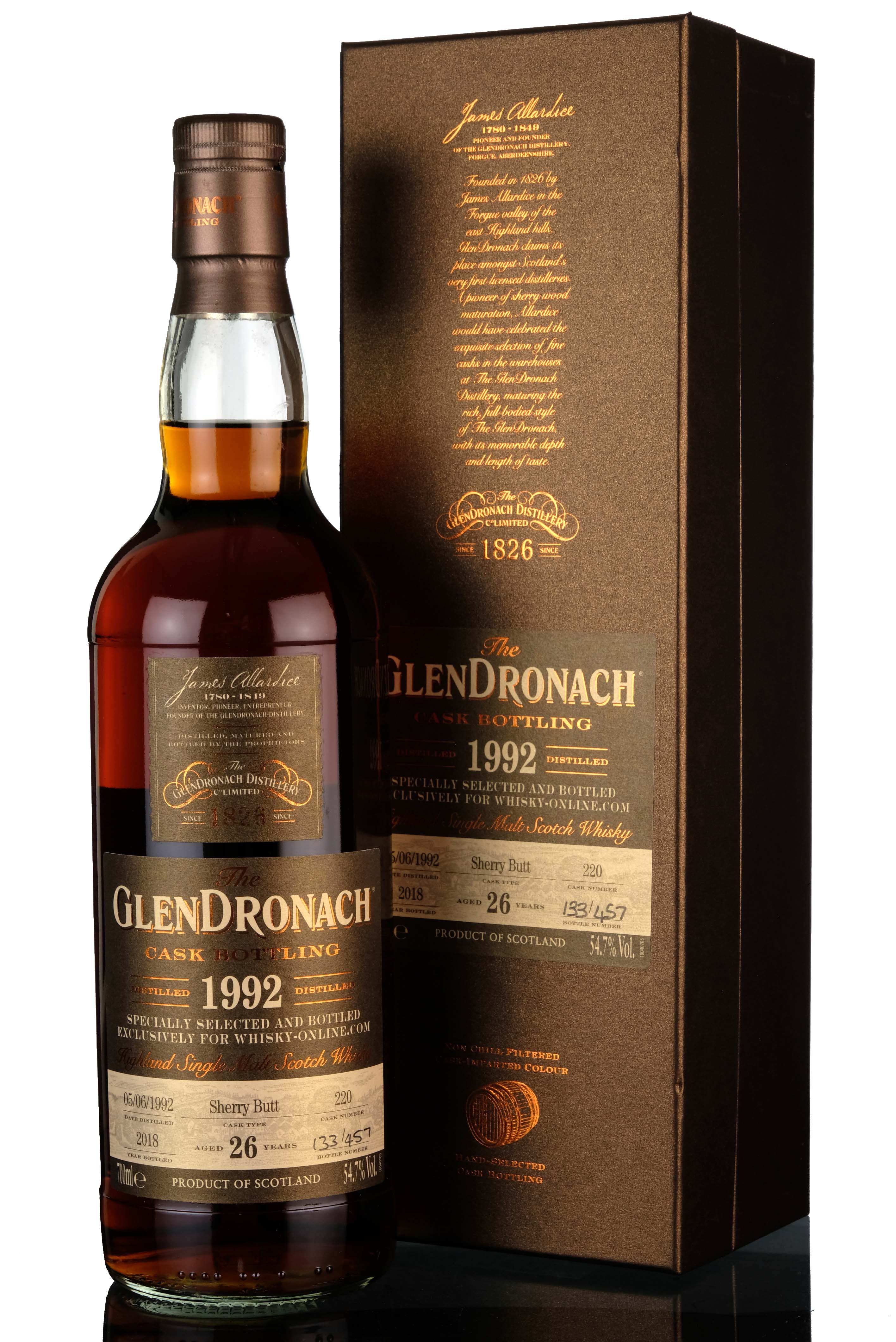 Glendronach 1992-2018 - 26 Year Old - Single Cask 220 - Whisky-Online Exclusive