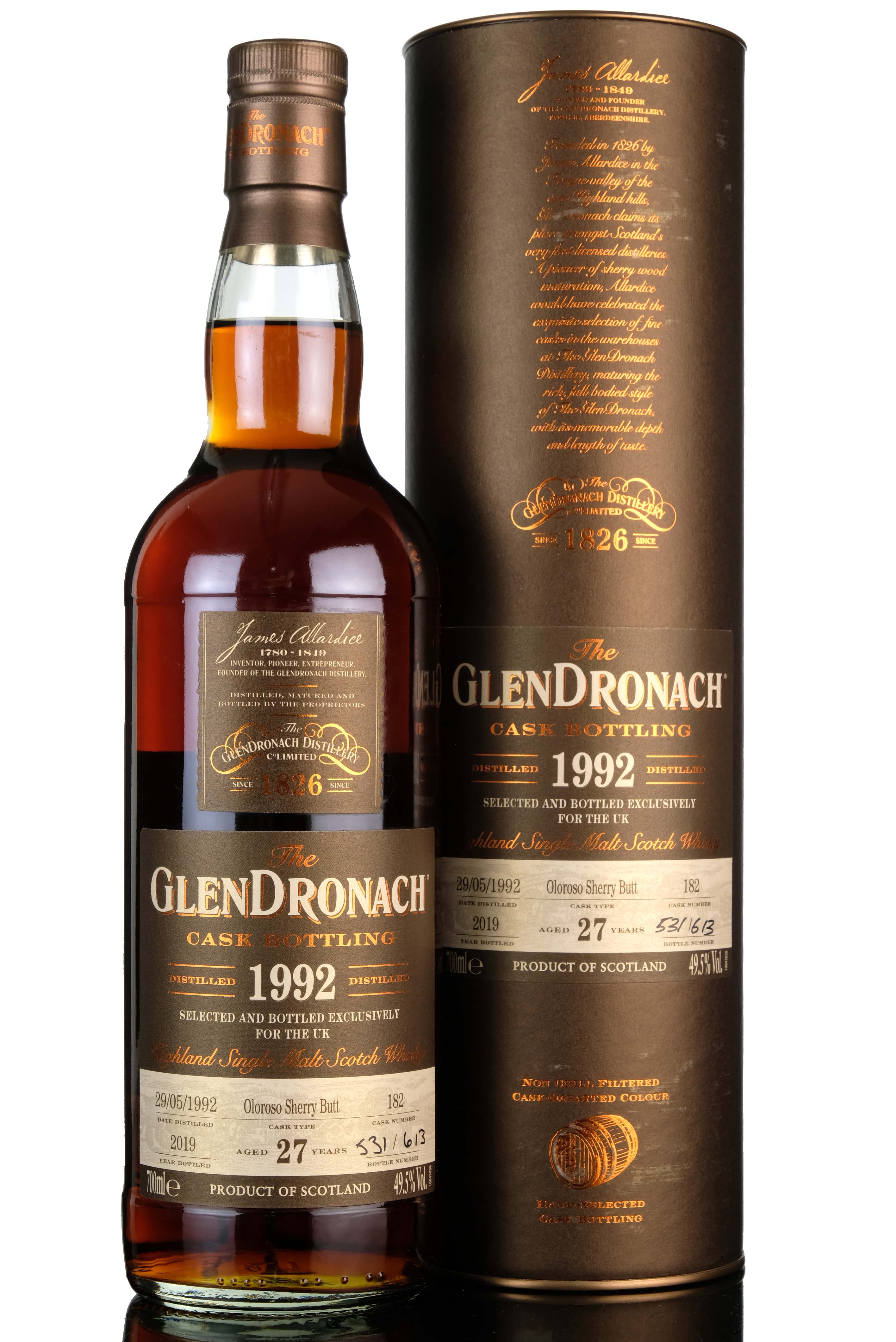 Glendronach 1992-2019 - 27 Year Old - Single Cask 182 - UK Exclusive