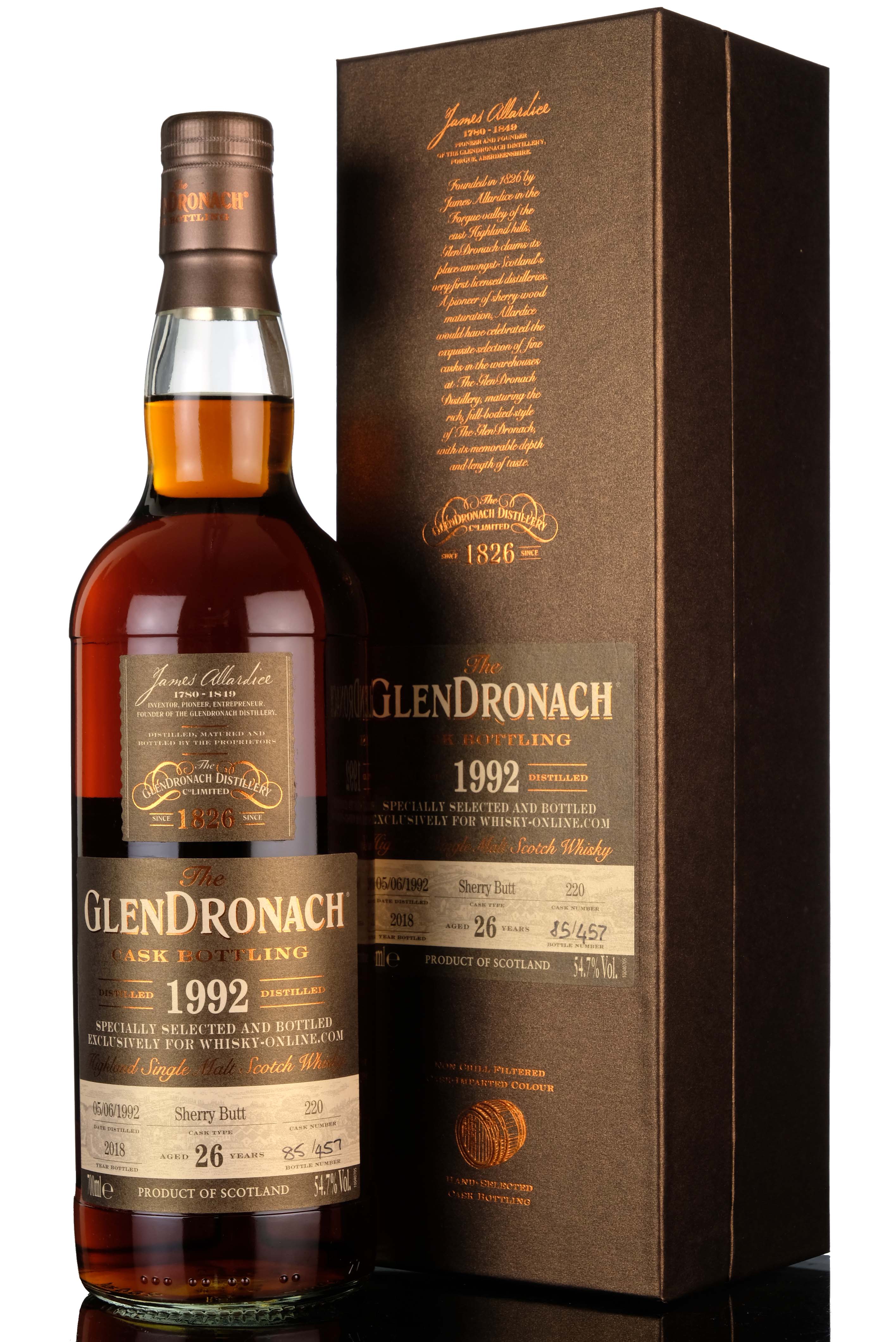 Glendronach 1992-2018 - 26 Year Old - Single Cask 220 - Whisky-Online Exclusive