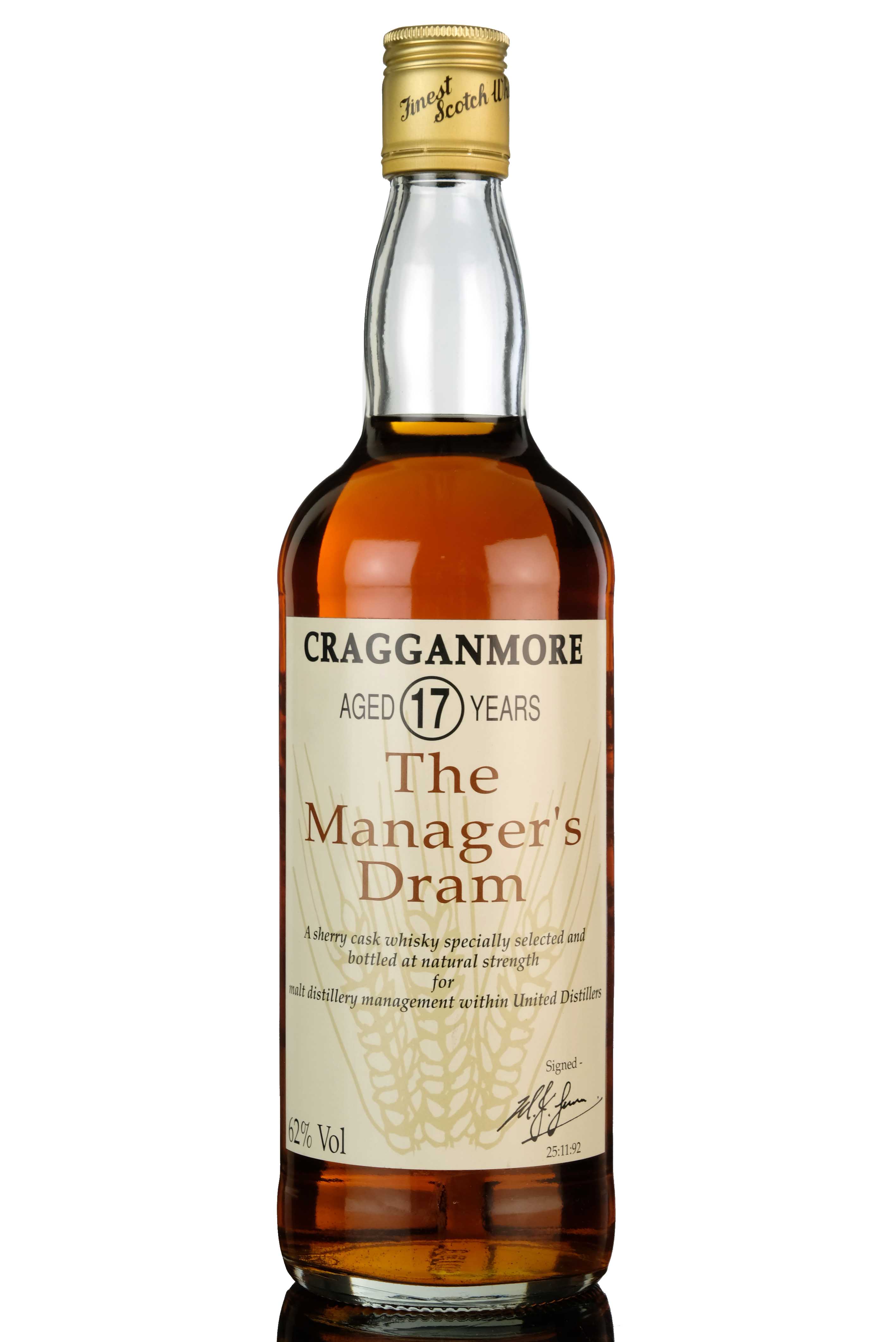 Cragganmore 17 Year Old - Managers Dram 1992