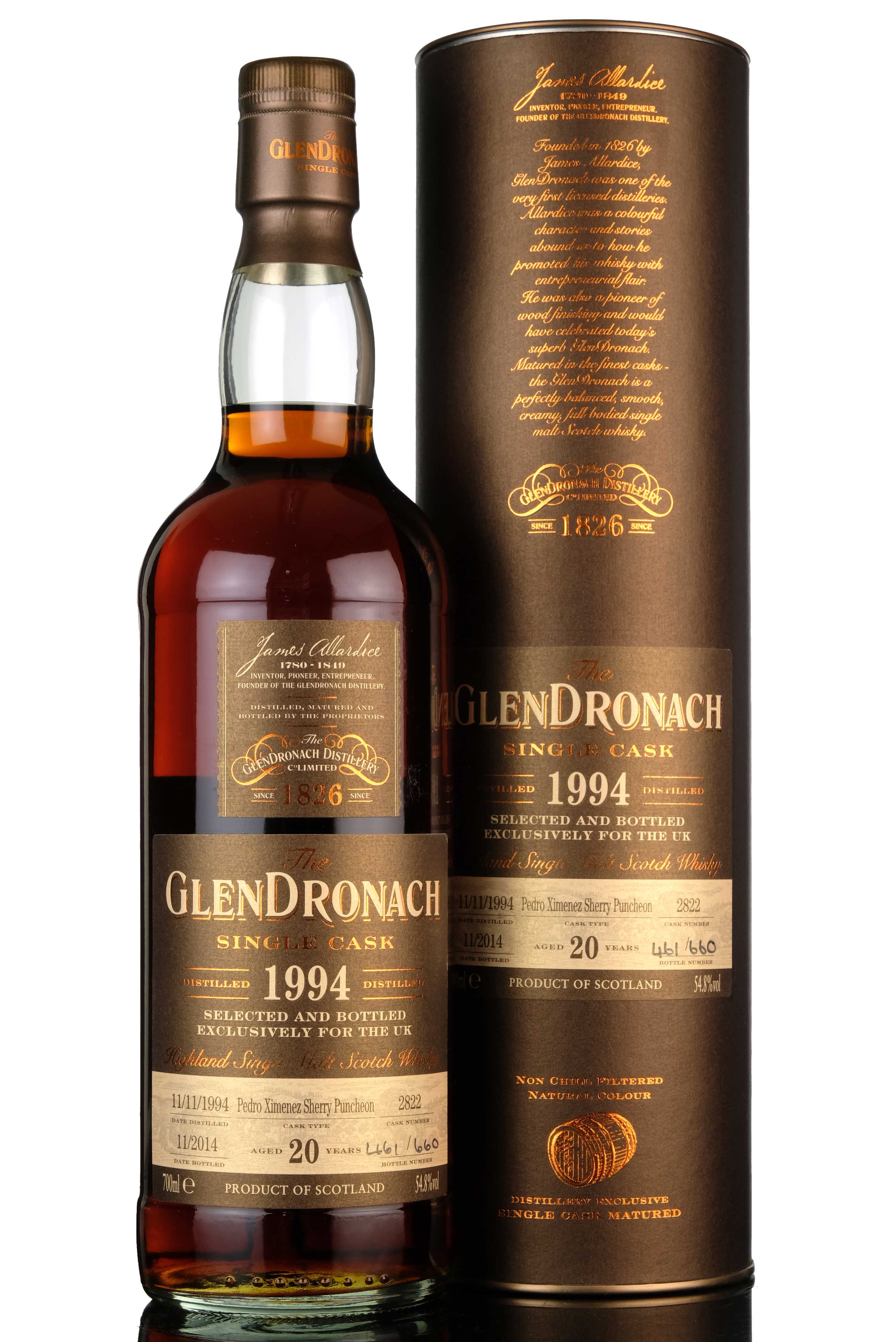 Glendronach 1994-2014 - 20 Year Old - Single Cask 2822 - UK Exclusive