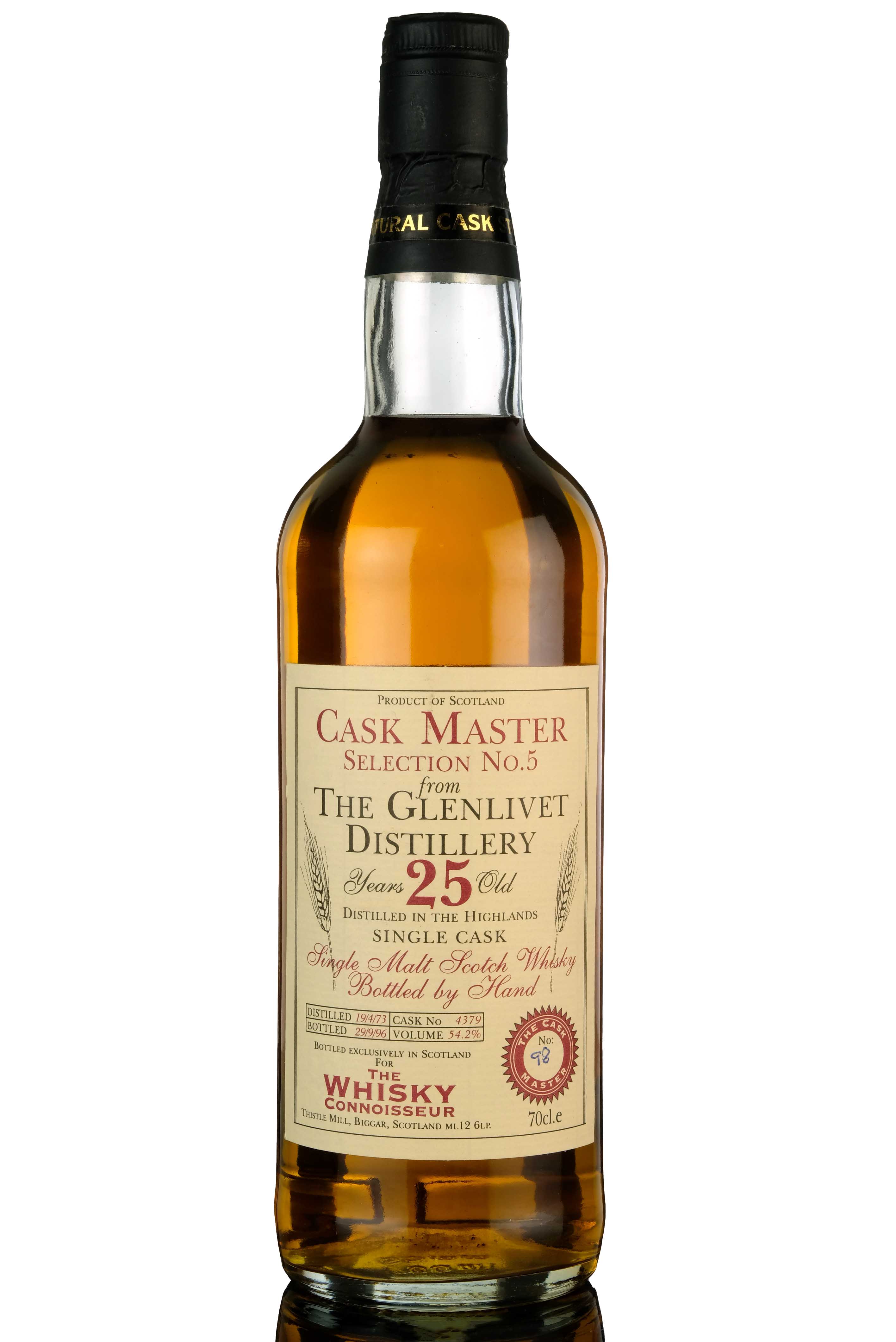 Glenlivet 1973-1996 - 25 Year Old - The Whisky Connoisseur - Cask 4379