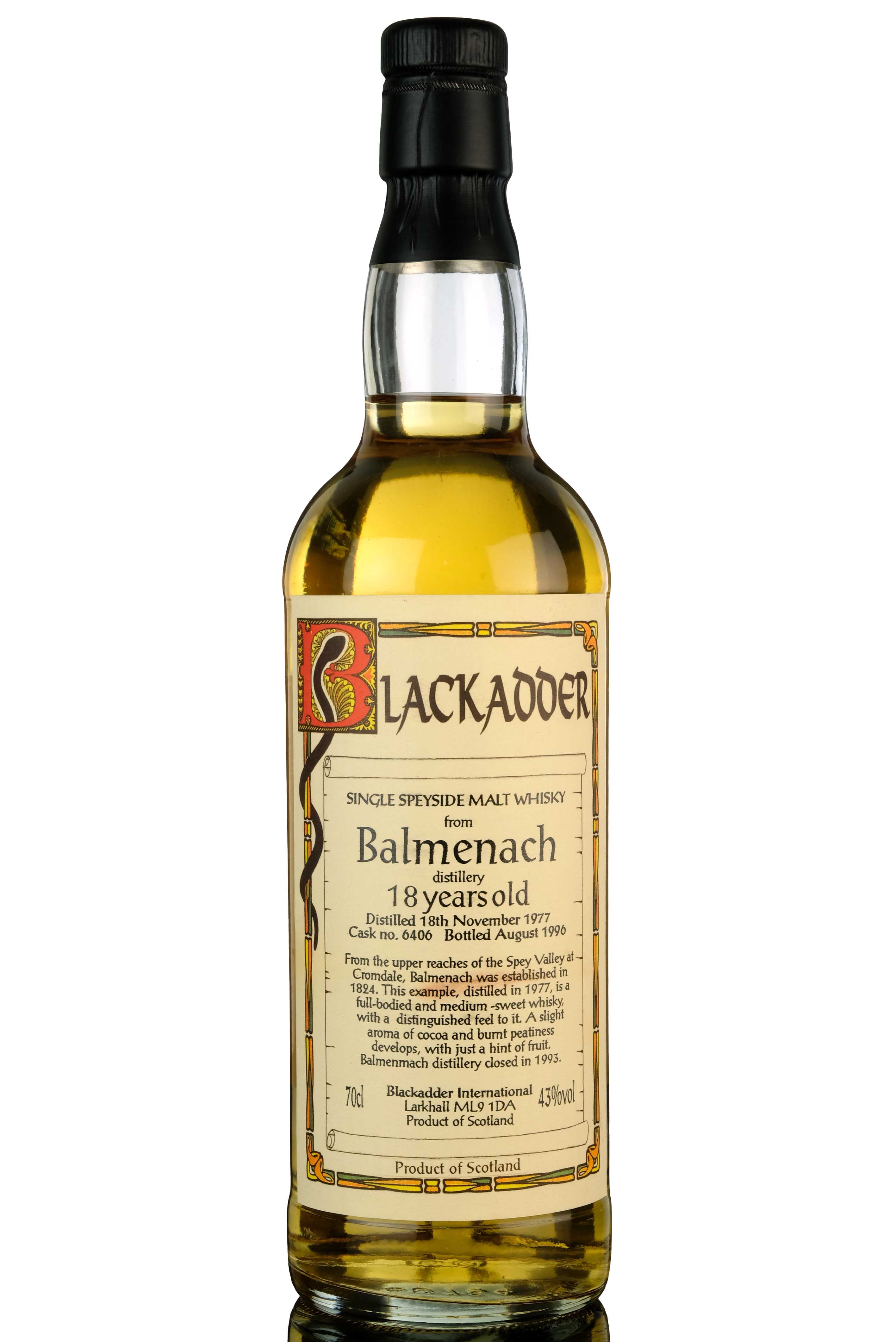 Balmenach 1977-1996 - 18 Year Old - Blackadder - Single Cask 6406