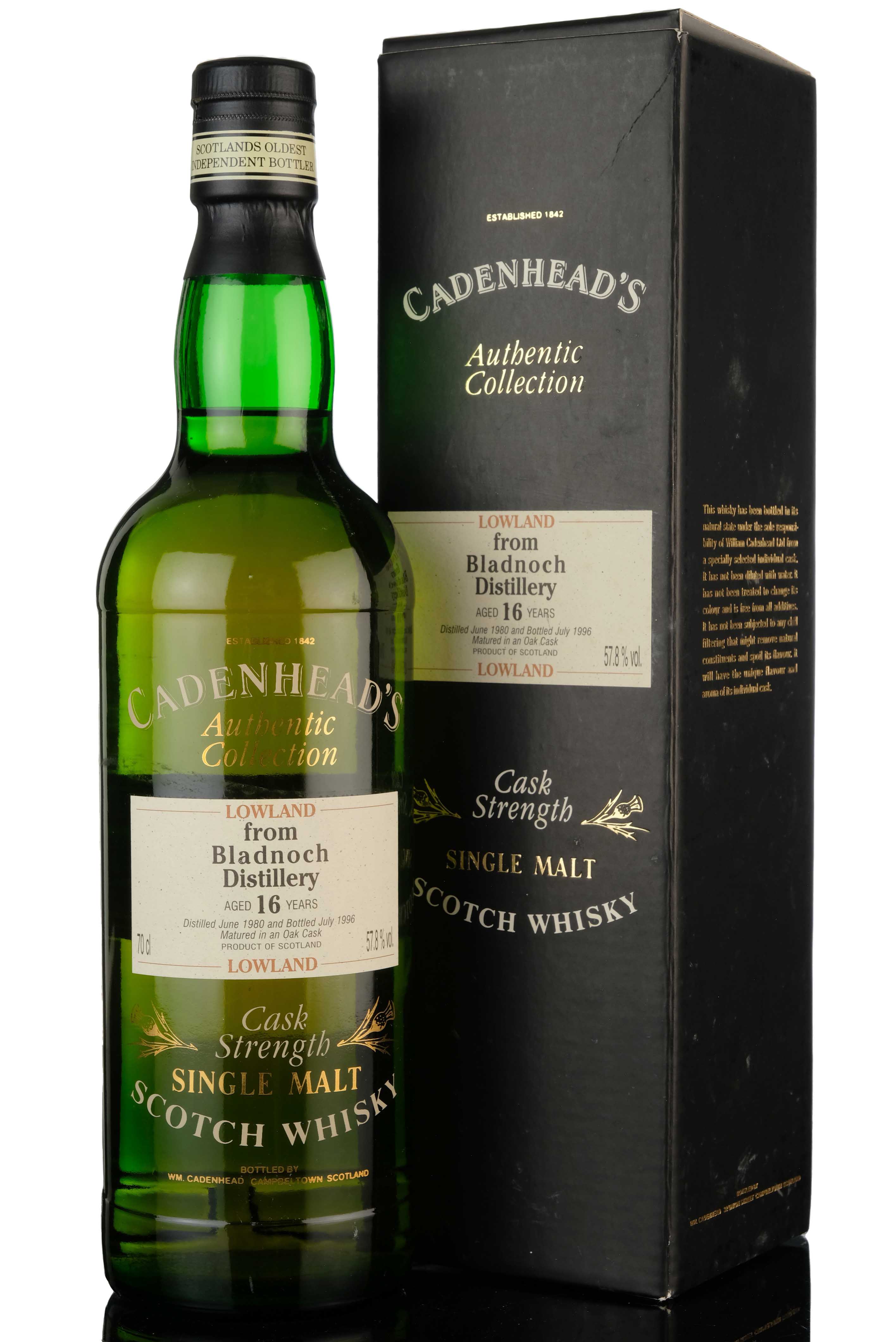 Bladnoch 1980-1999 - 18 Year Old - Cadenheads Authentic Collection