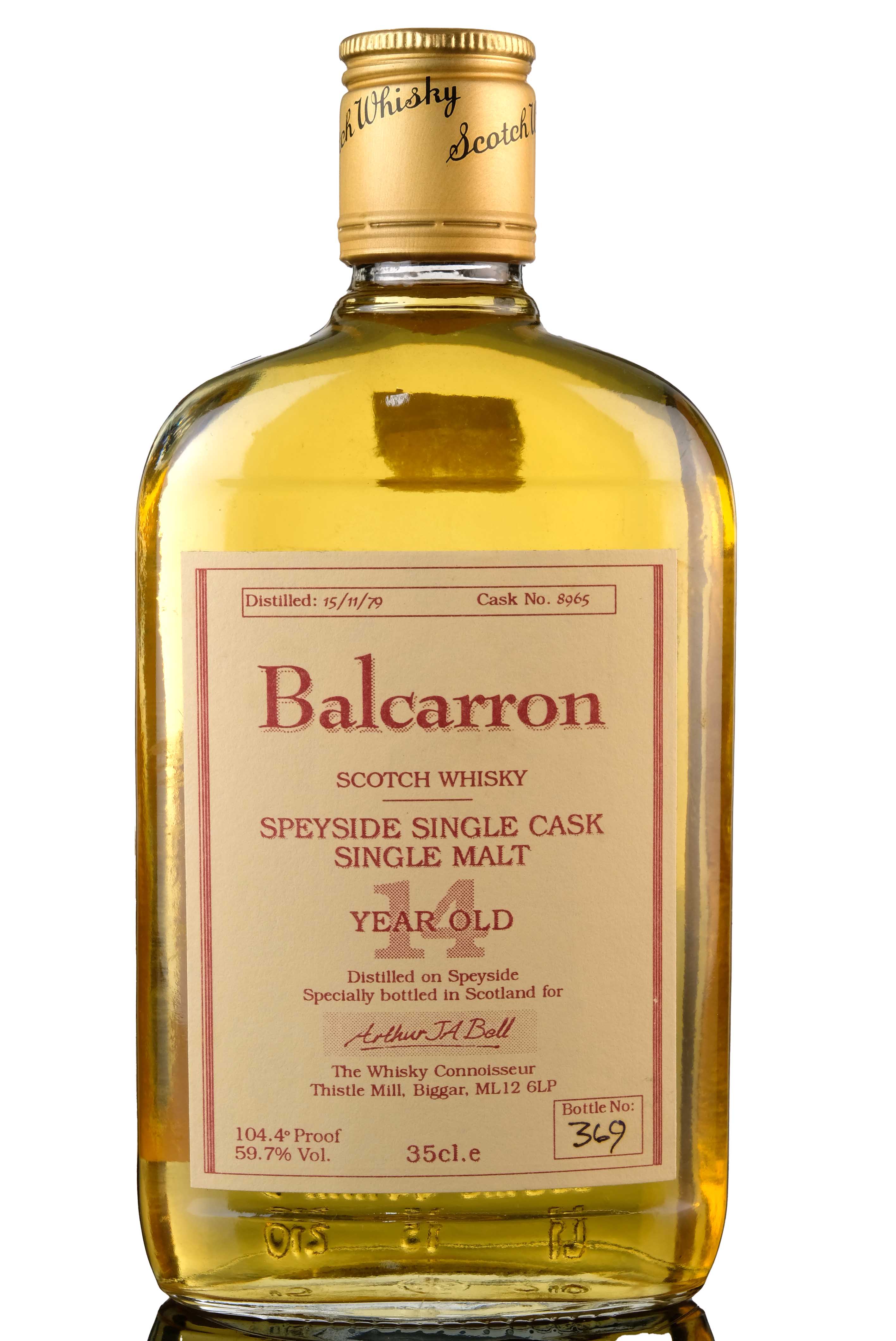 Balcarron (Dailuaine) 1979 - 14 Year Old - The Whisky Connoisseur - Single Cask 8965 - Hal
