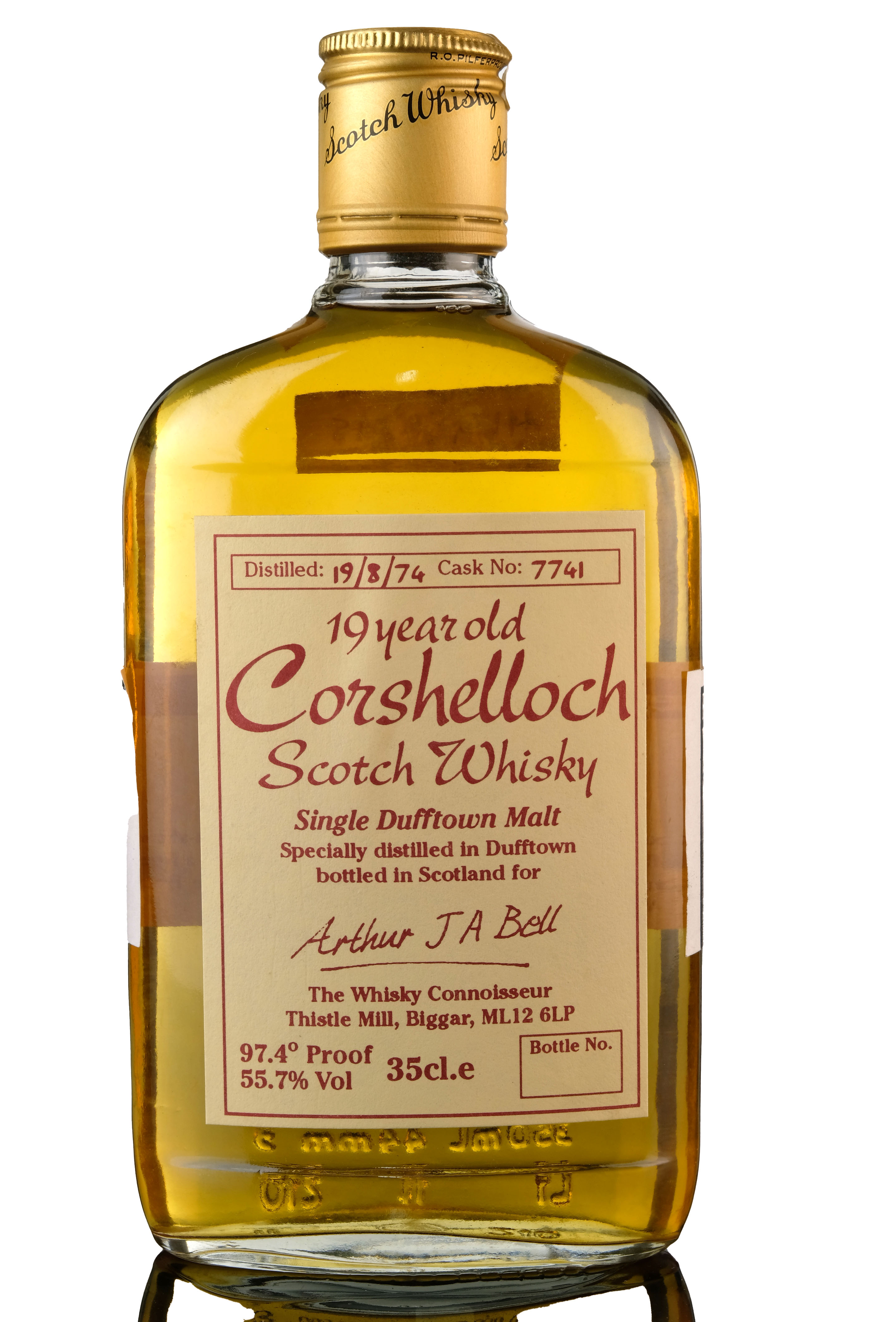 Corshelloch (Dufftown) 1974 - 19 Year Old - The Whisky Connoisseur - Single Cask 7741 - Ha