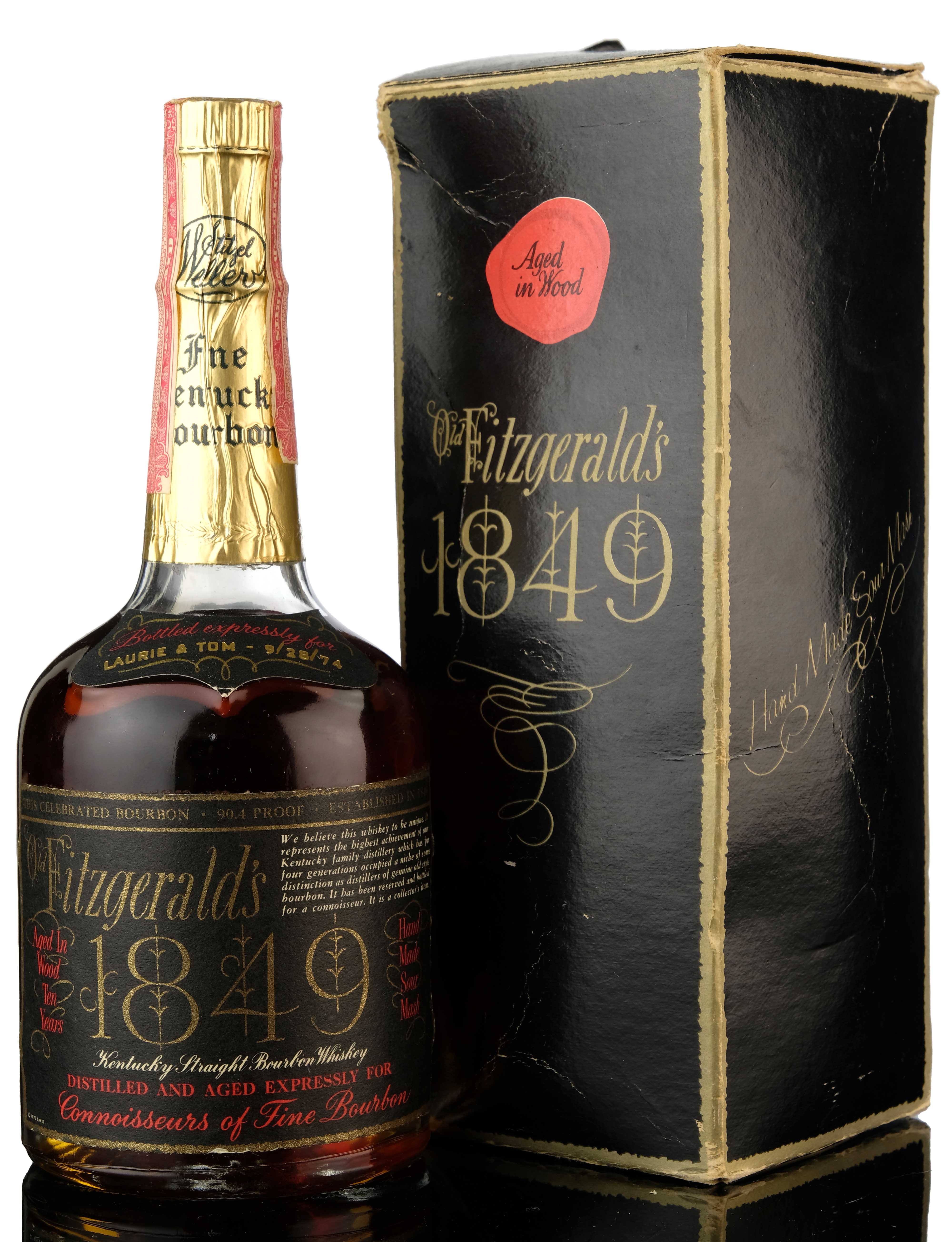 Old Fitzgeralds 1849 10 Year Old - 1974 Release - Quarter Bottle