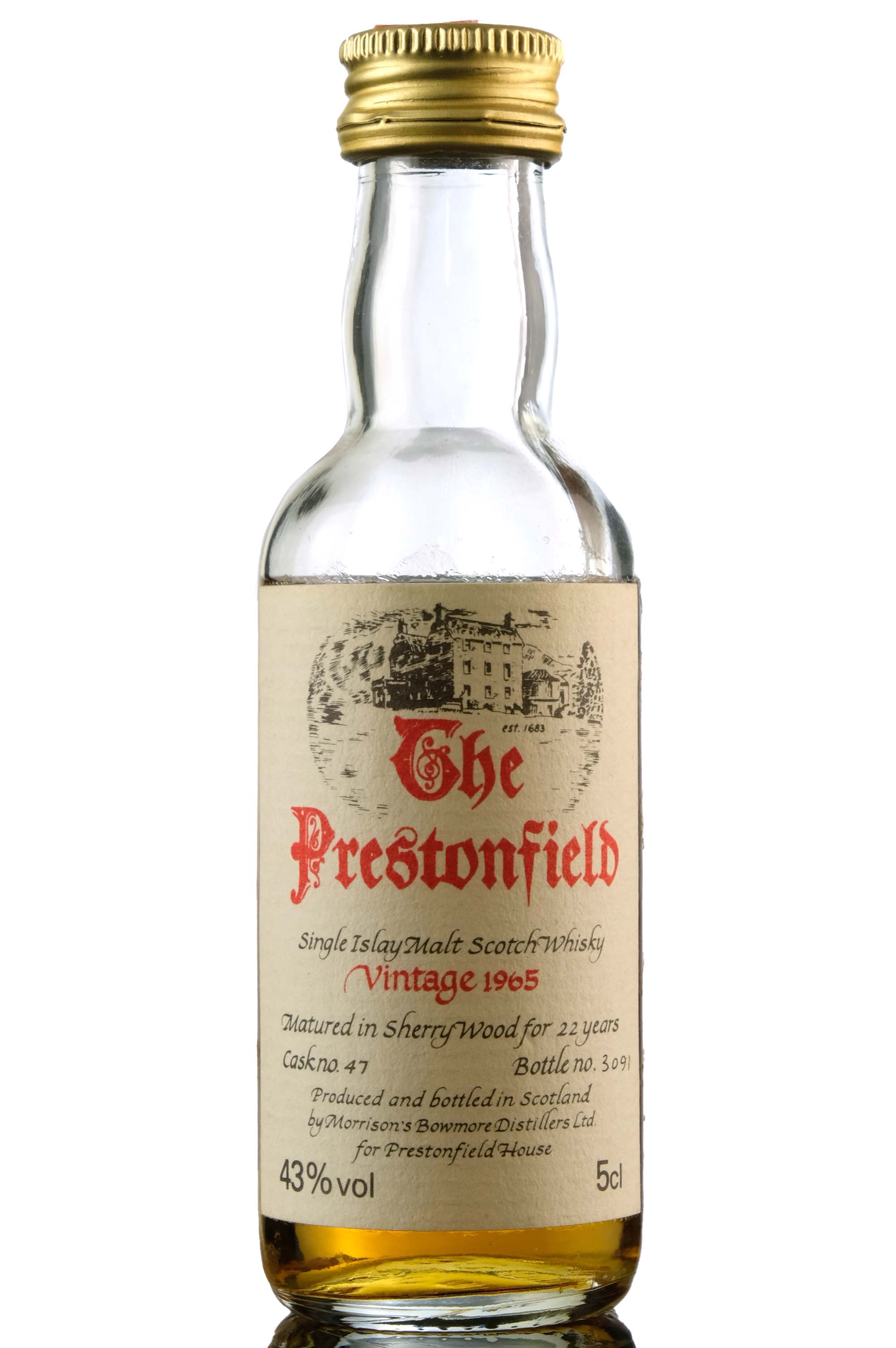 Bowmore 1965 - 22 Year Old - The Prestonfield - Single Cask 47 - Miniature