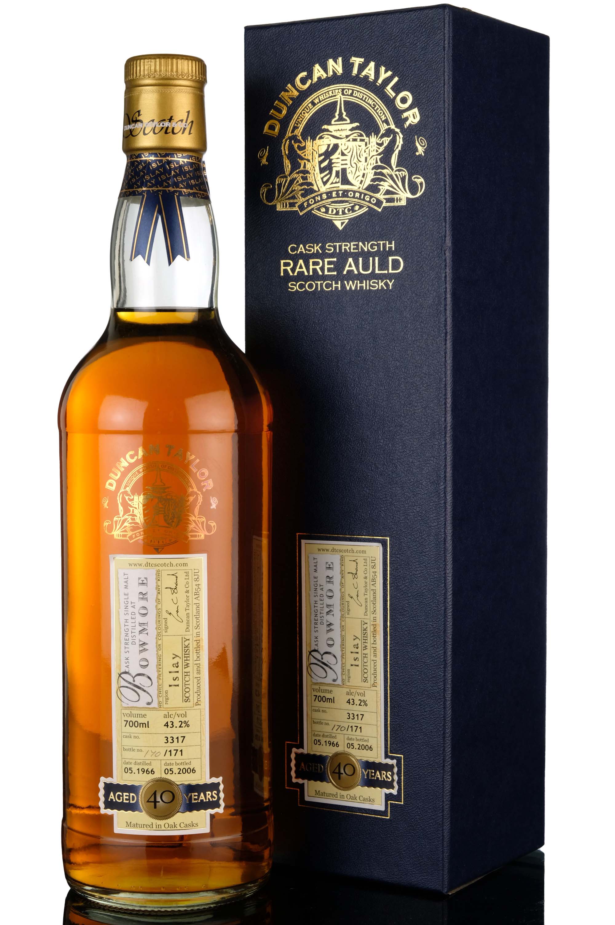 Bowmore 1966-2006 - 40 Year Old - Duncan Taylor - Rare Auld - Single Cask 3317