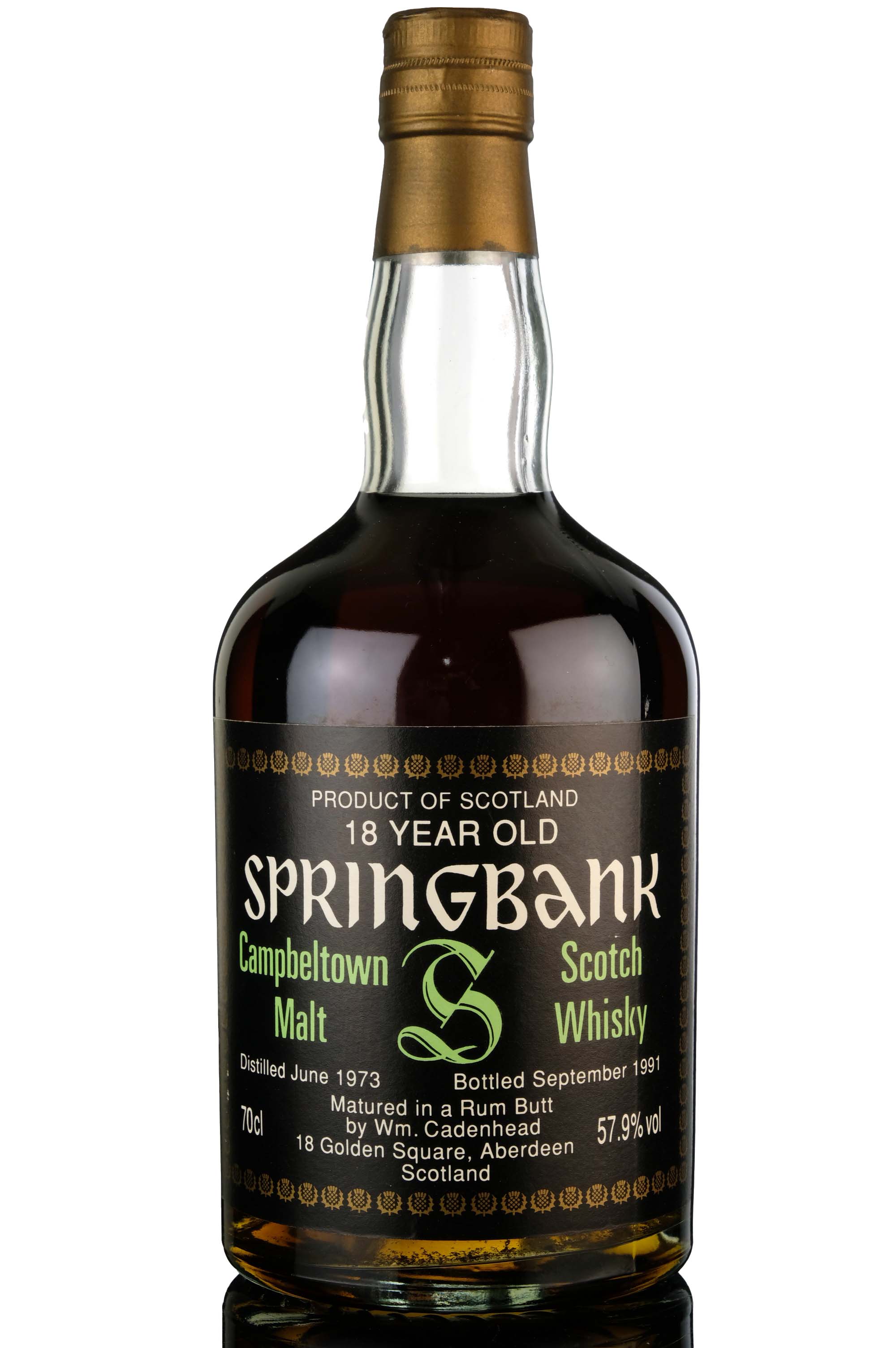 Springbank 1973-1991 - 18 Year Old - Cadenheads Rum Butt - 57.9%