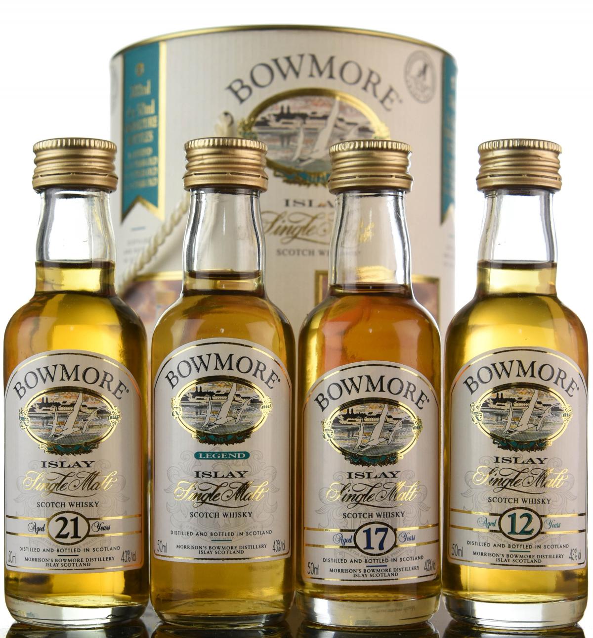 Bowmore Miniature Box Set - Legend - 12 - 17 - 21 Year Old