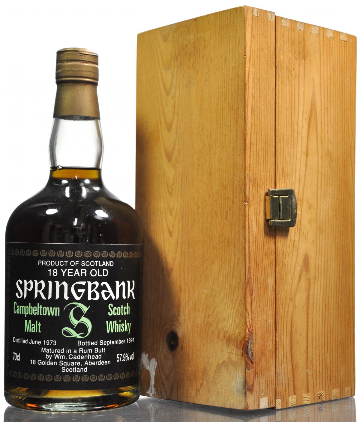 Springbank 1973-1991 - 18 Year Old - Cadenheads Rum Butt 57.5%