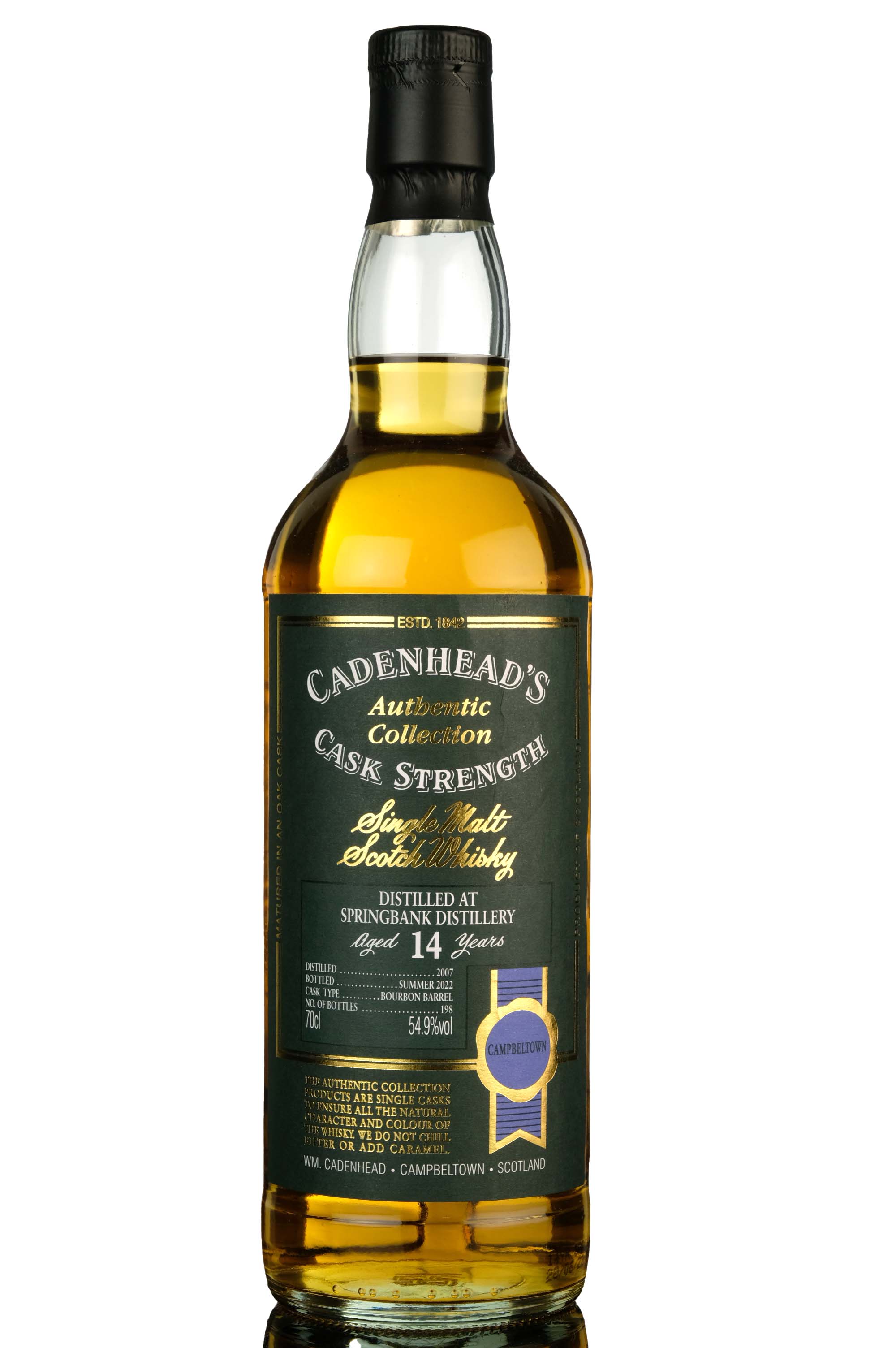 Springbank 2007-2022 - 14 Year Old - Cadenheads Authentic Collection - Single Cask