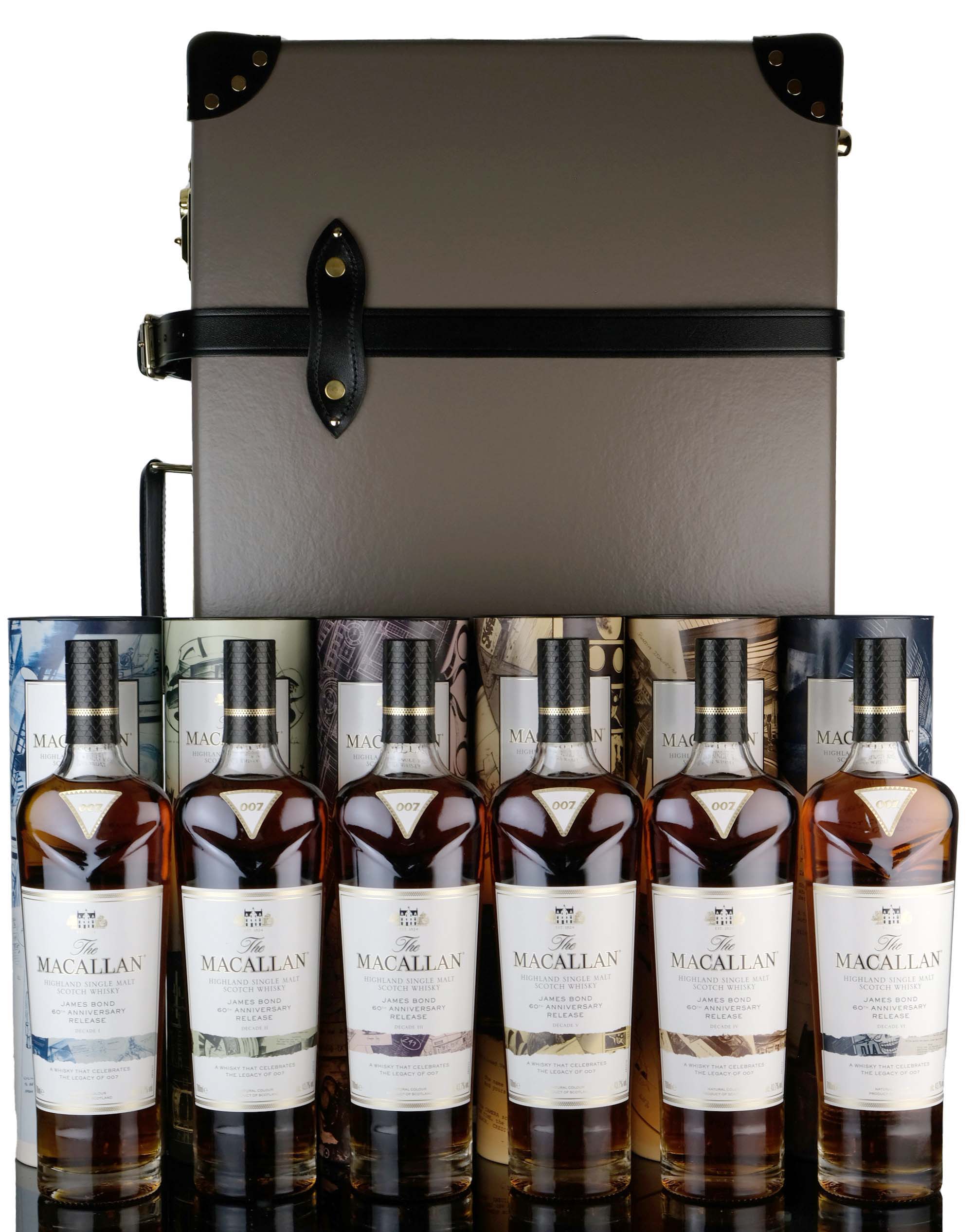 Macallan James Bond 007 60th Anniversary Release - Decade 1-6 - Globe Trotter Edition With