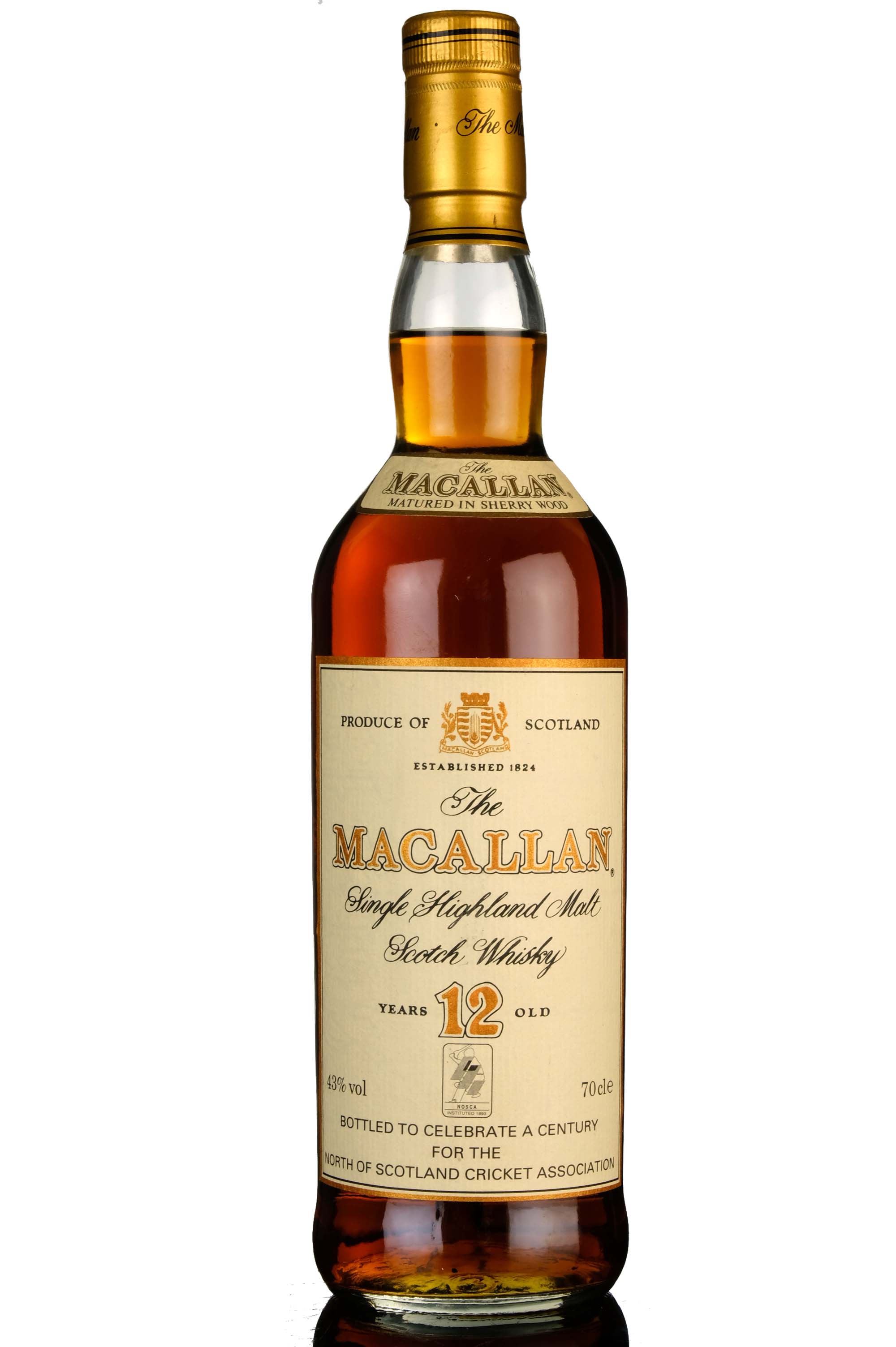 Macallan 12 Year Old - Sherry Cask - 1990s - North Of Scotland Cricket Association