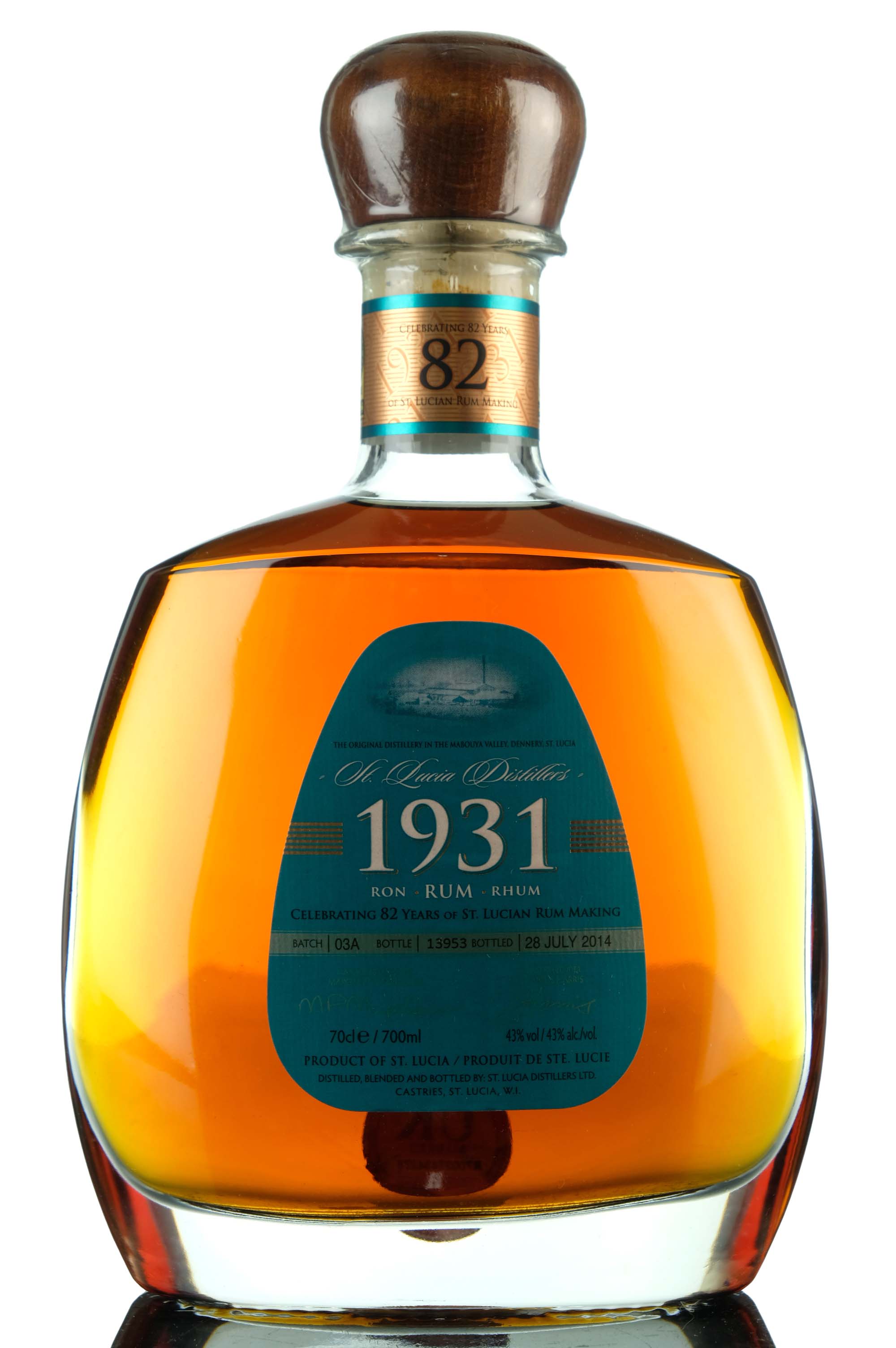 St Lucia Distillers 1931 Rum - Celebrating 82 Years - Batch 3A - 2014 Release