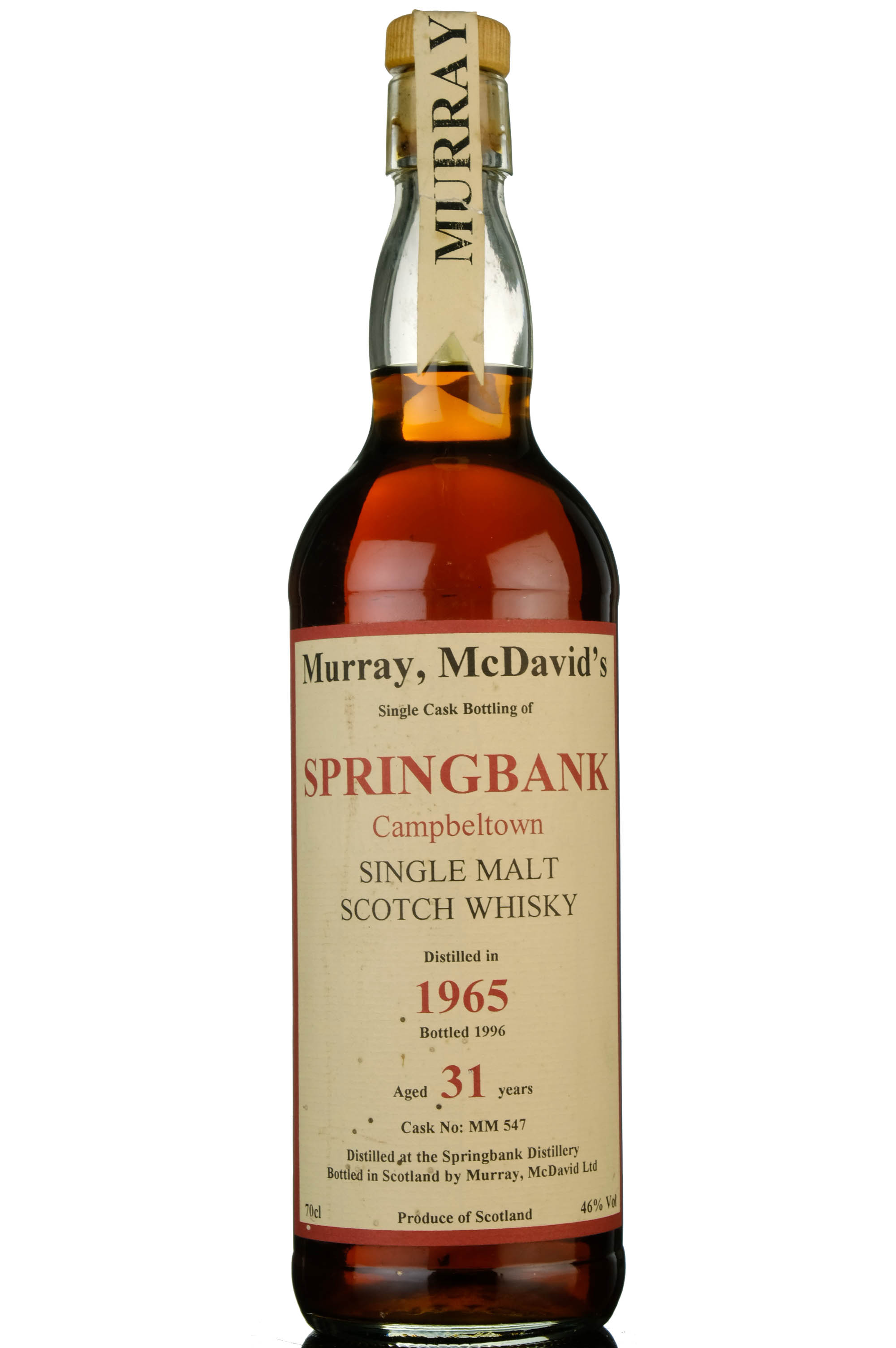 Springbank 1965-1996 - 31 Year Old - Murray Mcdavid - Single Cask 547