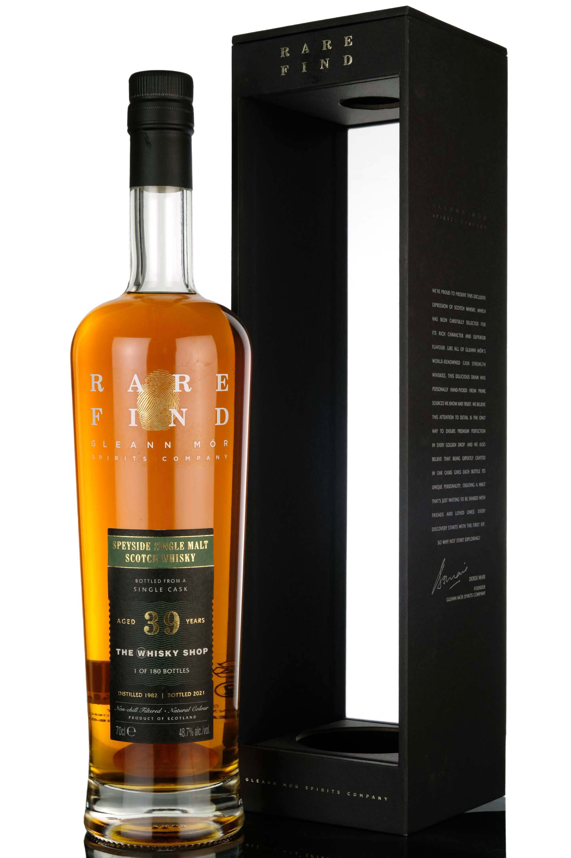 Secret Speyside 1982-2021 - 39 Year Old - Gleann Mór Rare Find - Single Cask - The Whisky