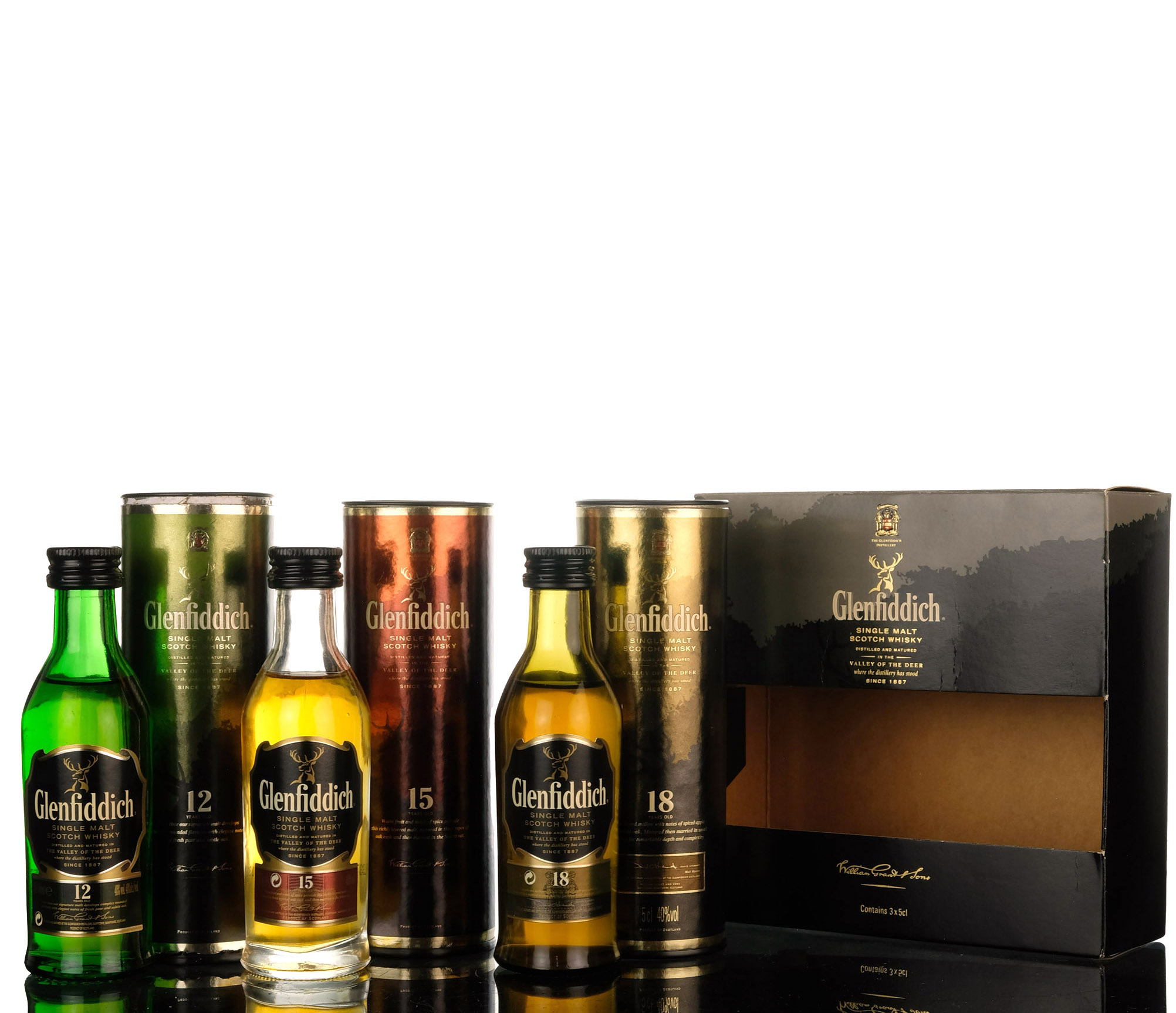 Glenfiddich Miniature Set - 12 Year Old - 15 Year Old - 18 Year Old