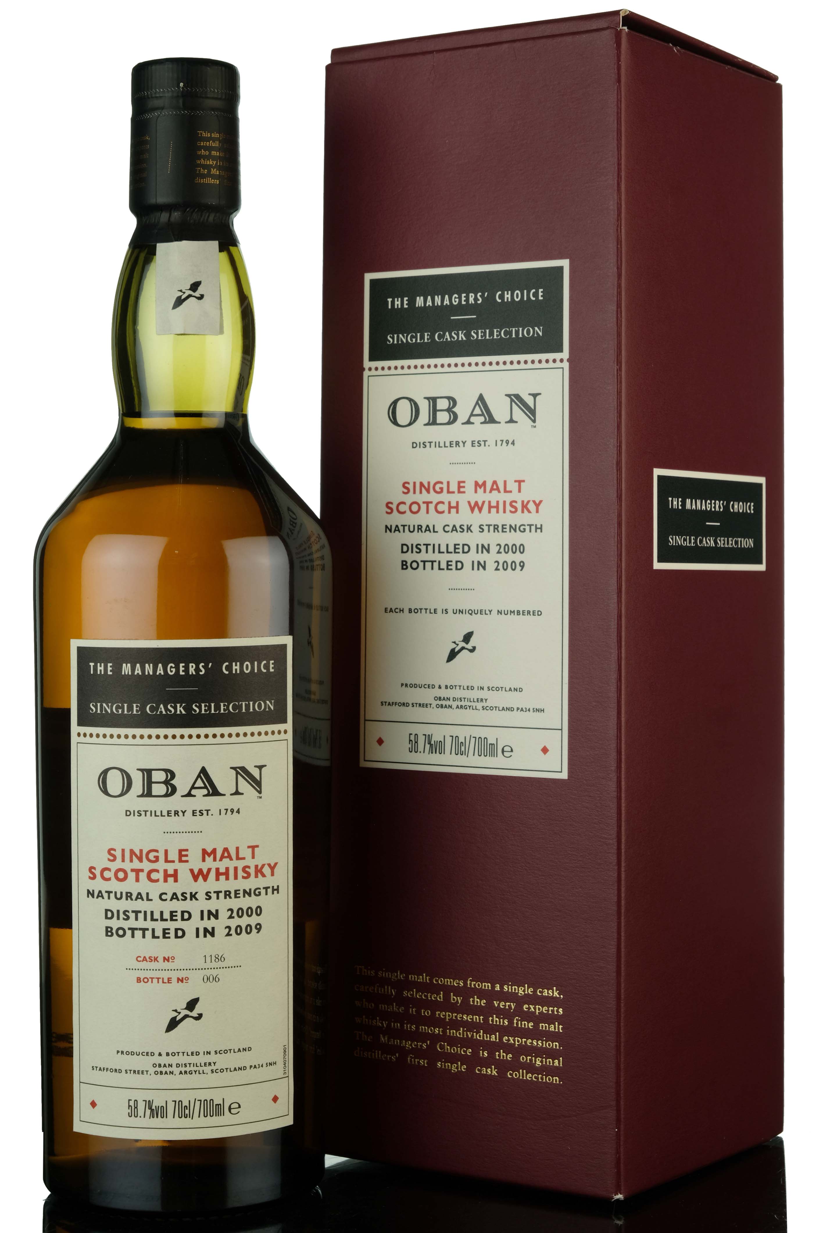 Oban 2000-2009 - Managers Choice - Single Cask 1186