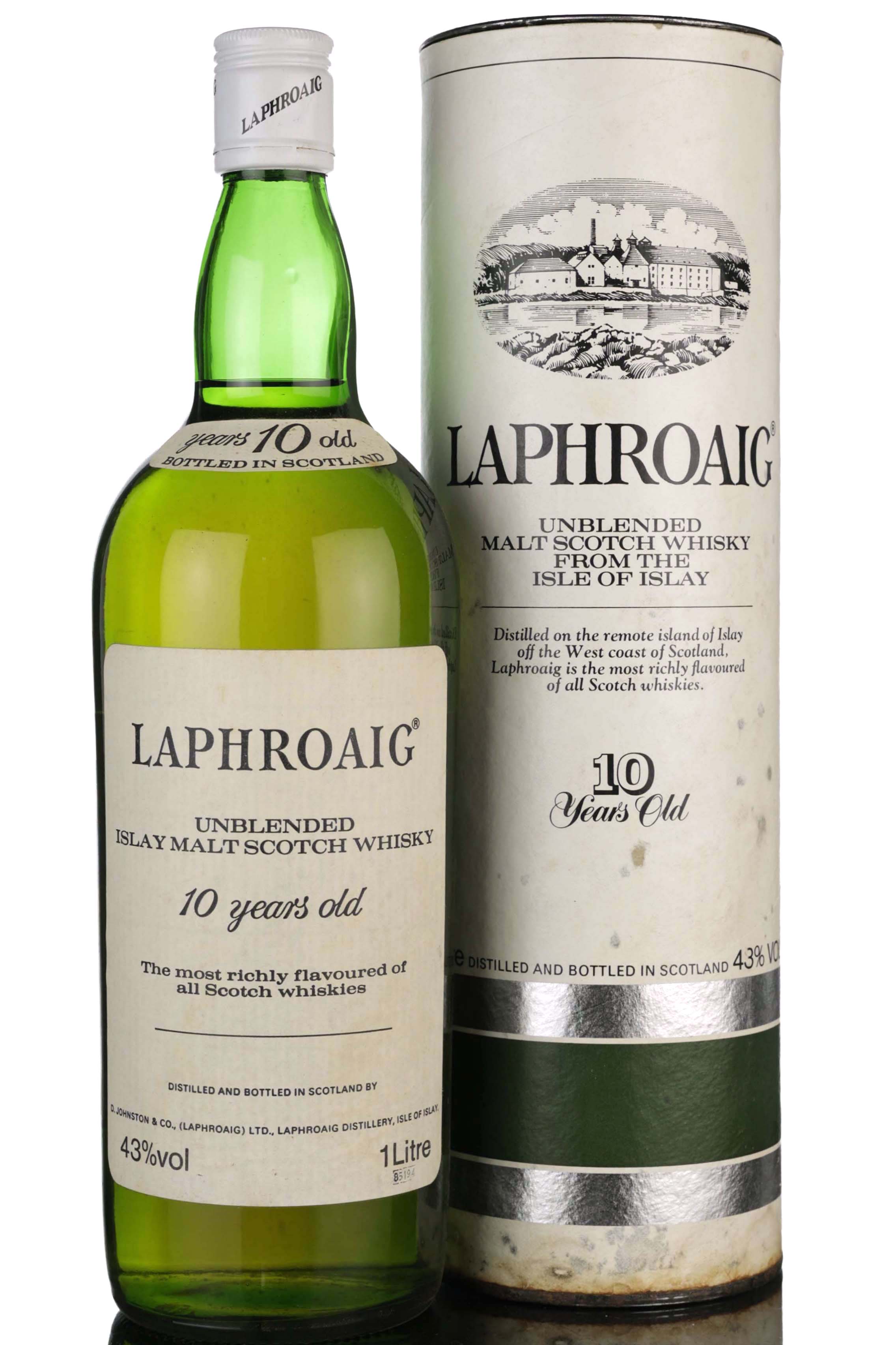 Laphroaig 10 Year Old - Unblended - 1985 Release - 1 Litre