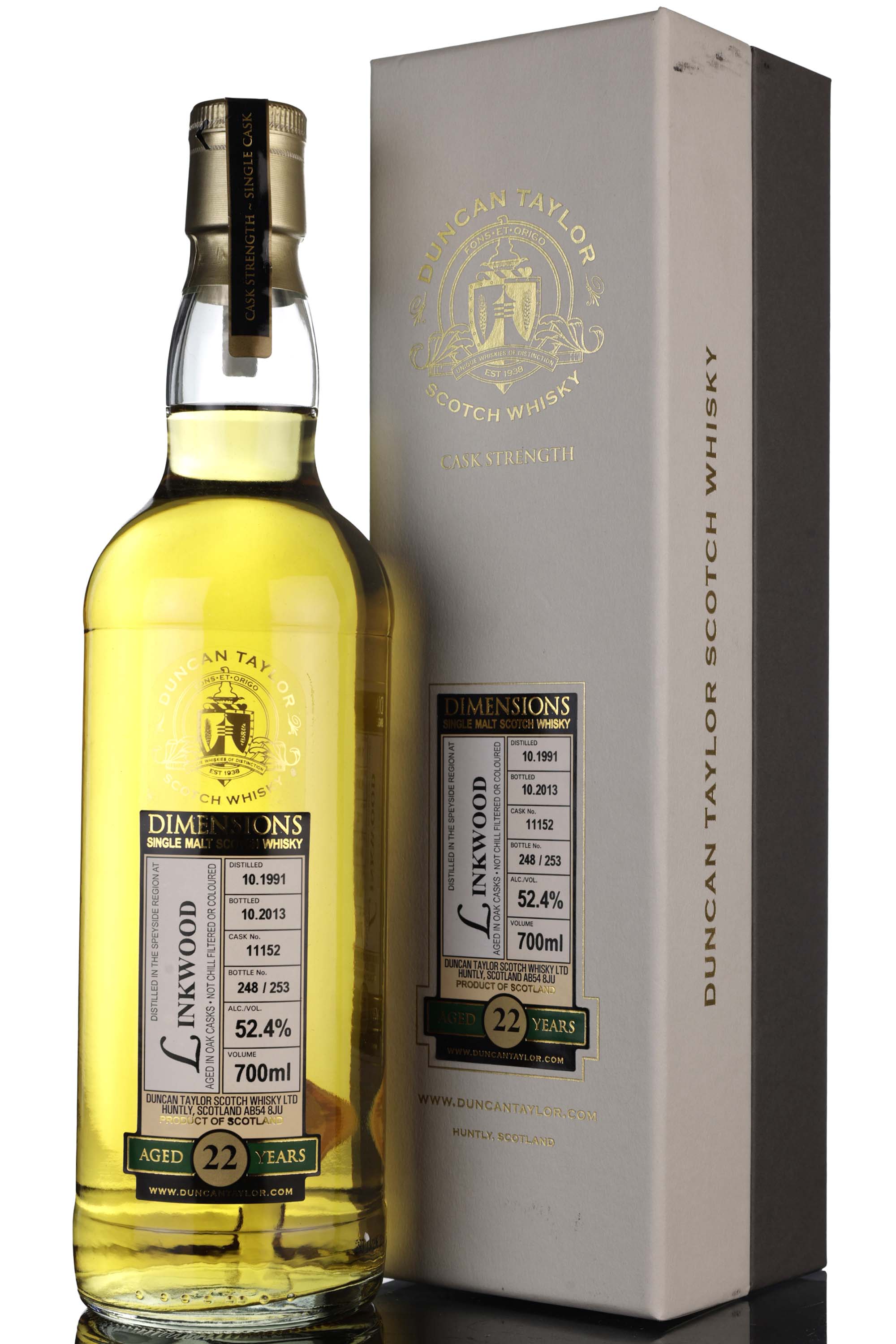 Linkwood 1991-2013 - 22 Year Old - Duncan Taylor - Dimensions - Single Cask 11152