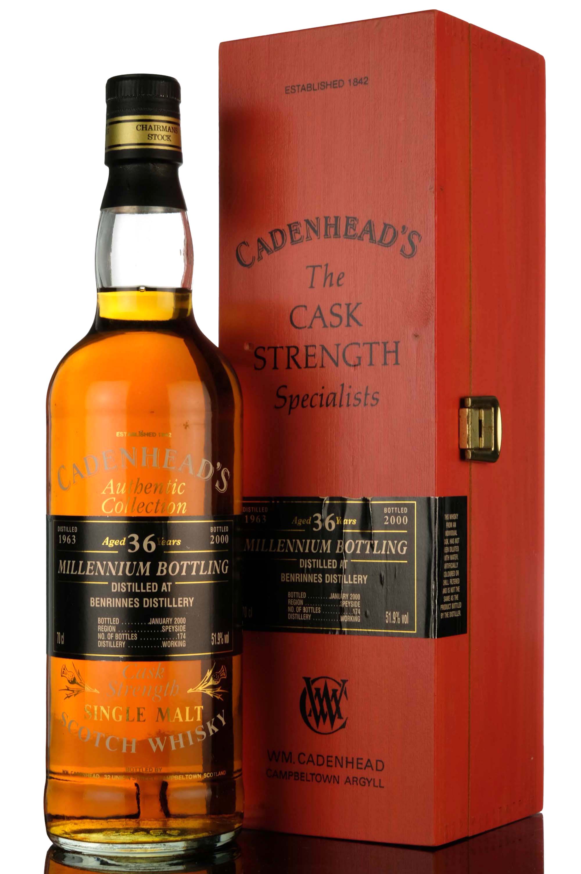 Benrinnes 1963-2000 - 36 Year Old - Cadenheads Authentic Collection - Single Cask