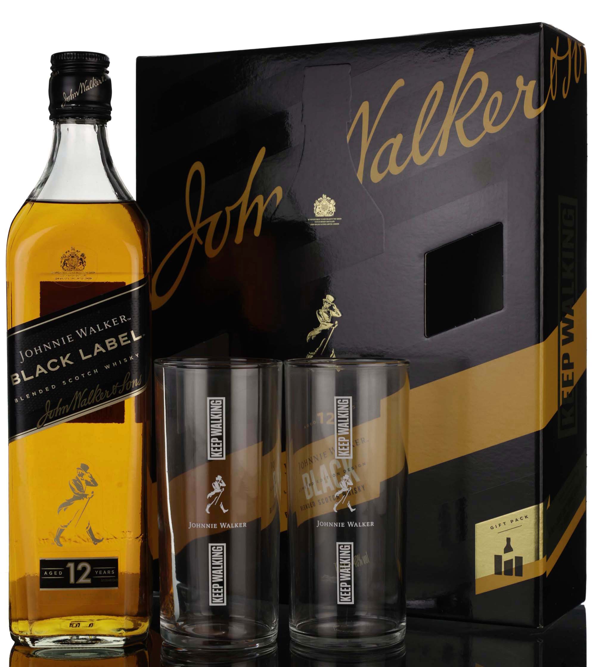 Johnnie Walker 12 Year Old - Black Label - Limited Edition Presentation Set