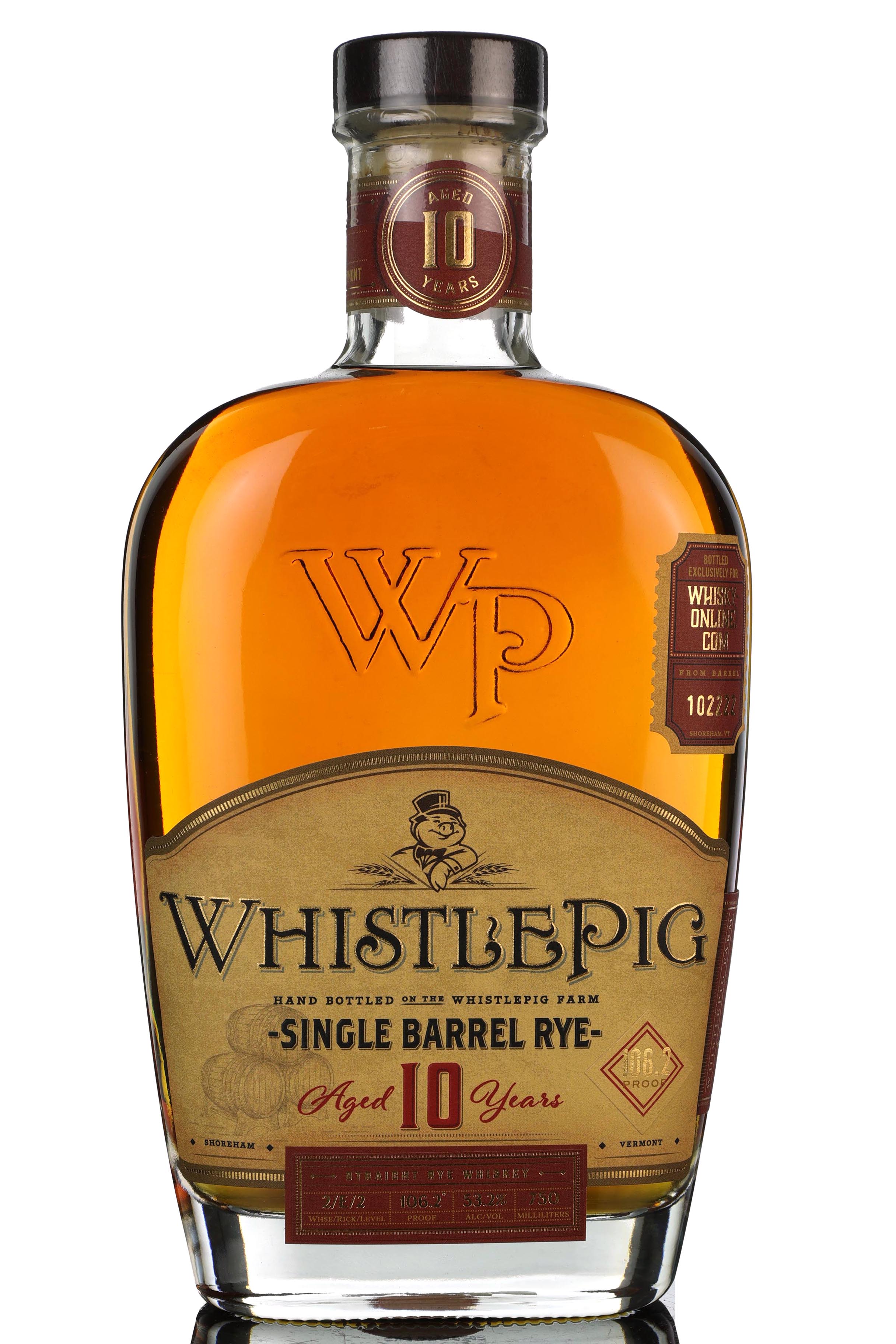 WhistlePig 10 Year Old - Single Barrel 102222 - 2020 Release - Whisky-Online Exclusive