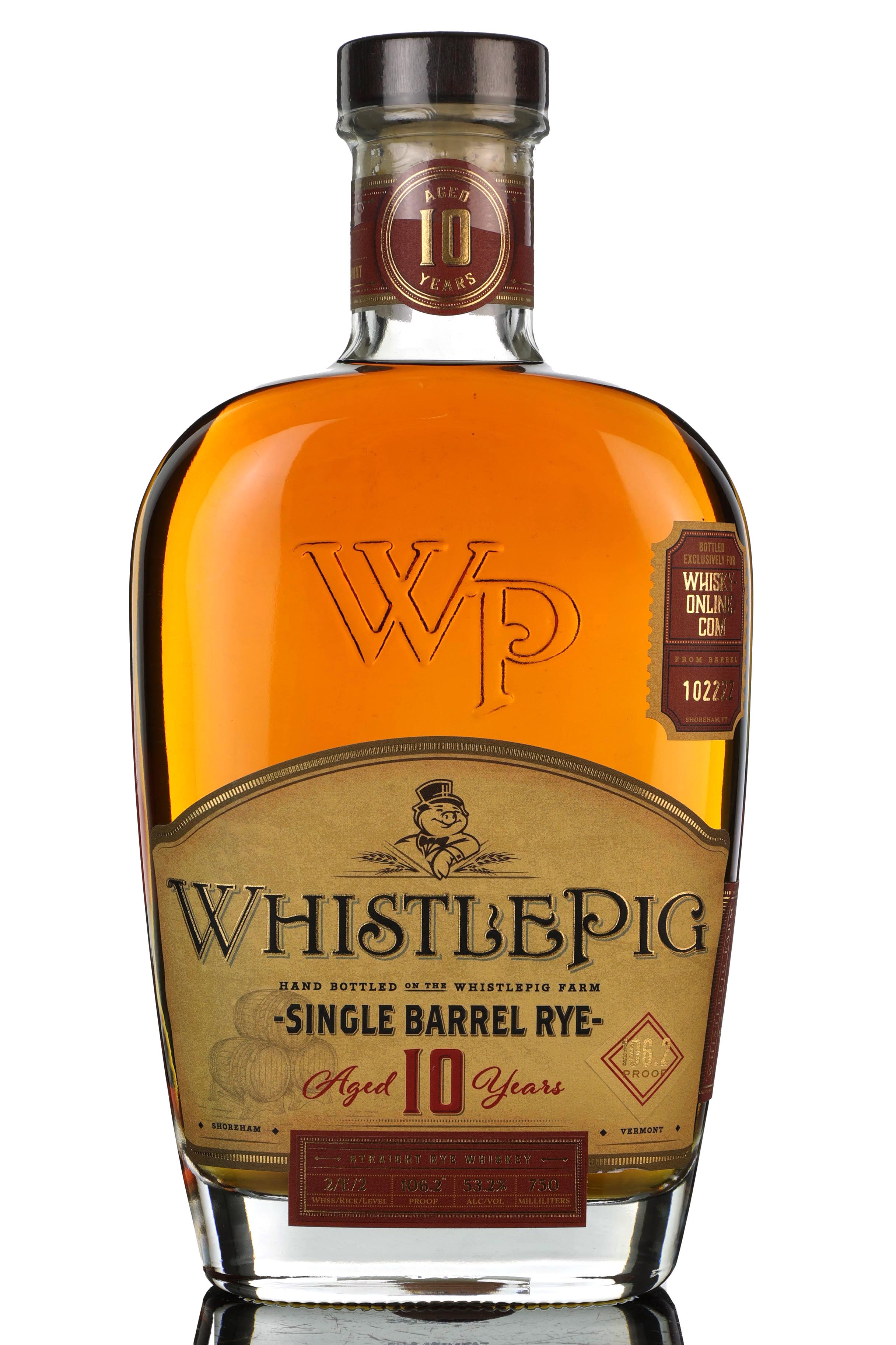 WhistlePig 10 Year Old - Single Barrel 102222 - 2020 Release - Whisky-Online Exclusive