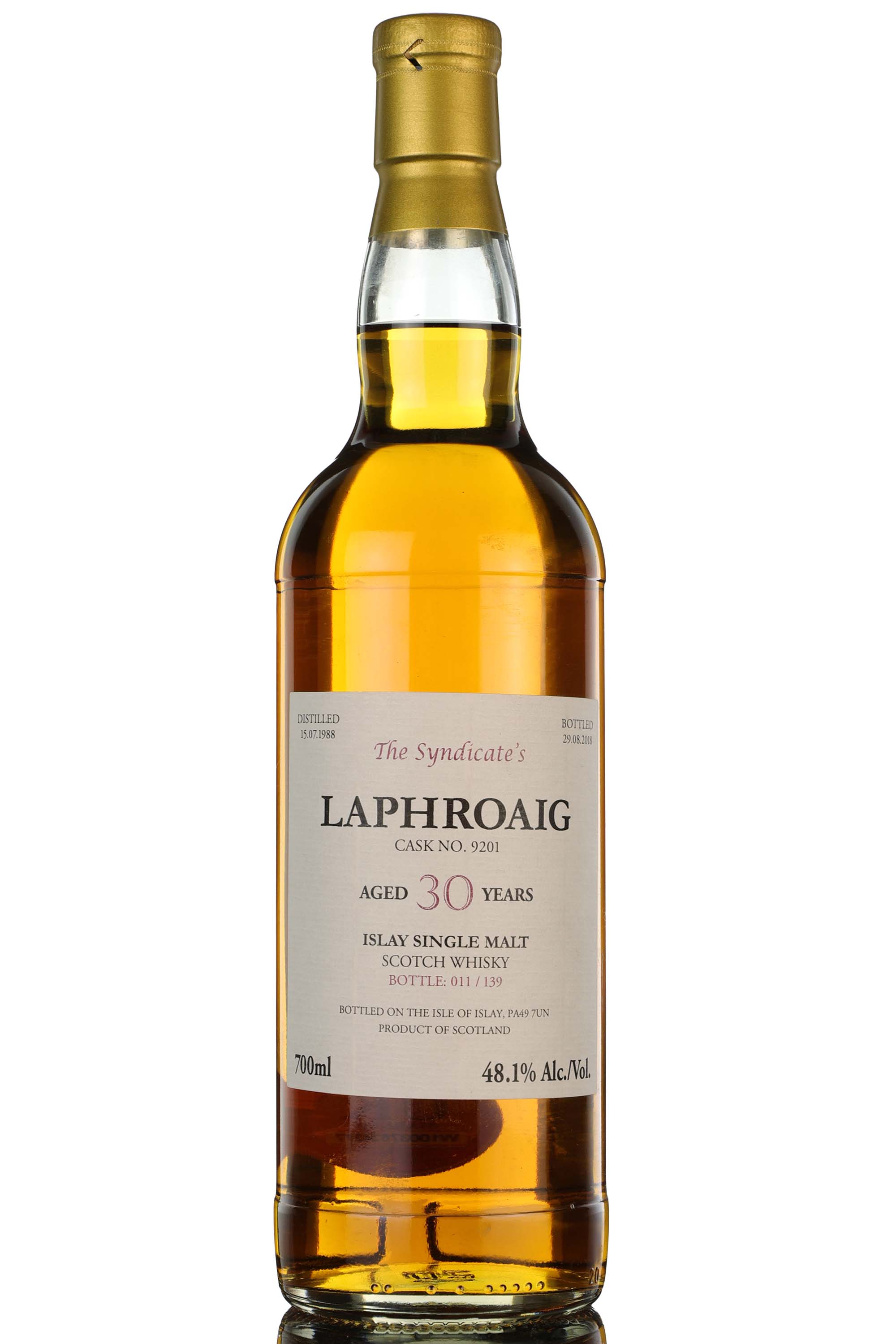 Laphroaig 1988-2018 - 30 Year Old - The Syndicates - Single Cask 9201