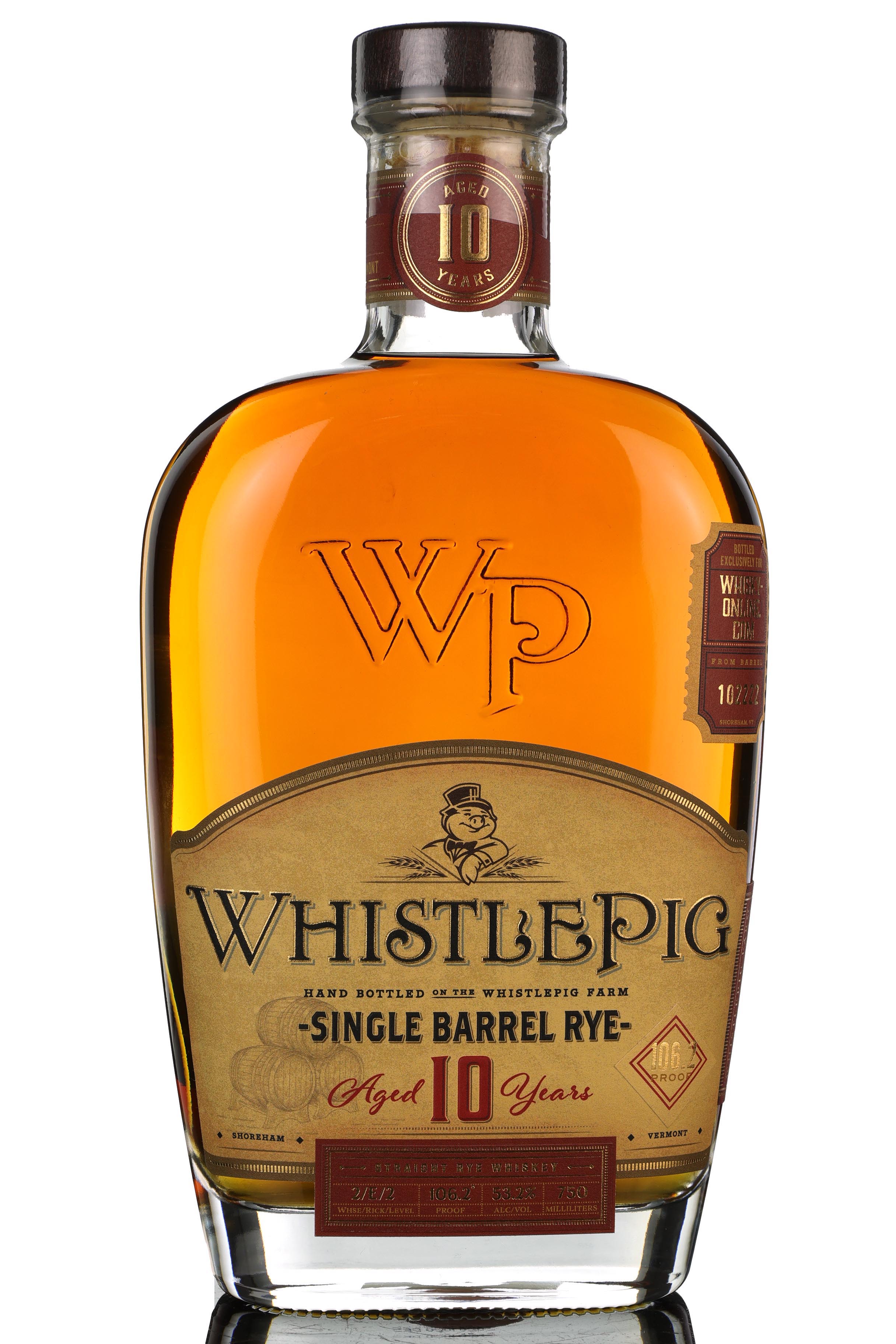 WhistlePig 10 Year Old - Single Barrel 102222 - 2020 Release - Whisky-Online Exclusive