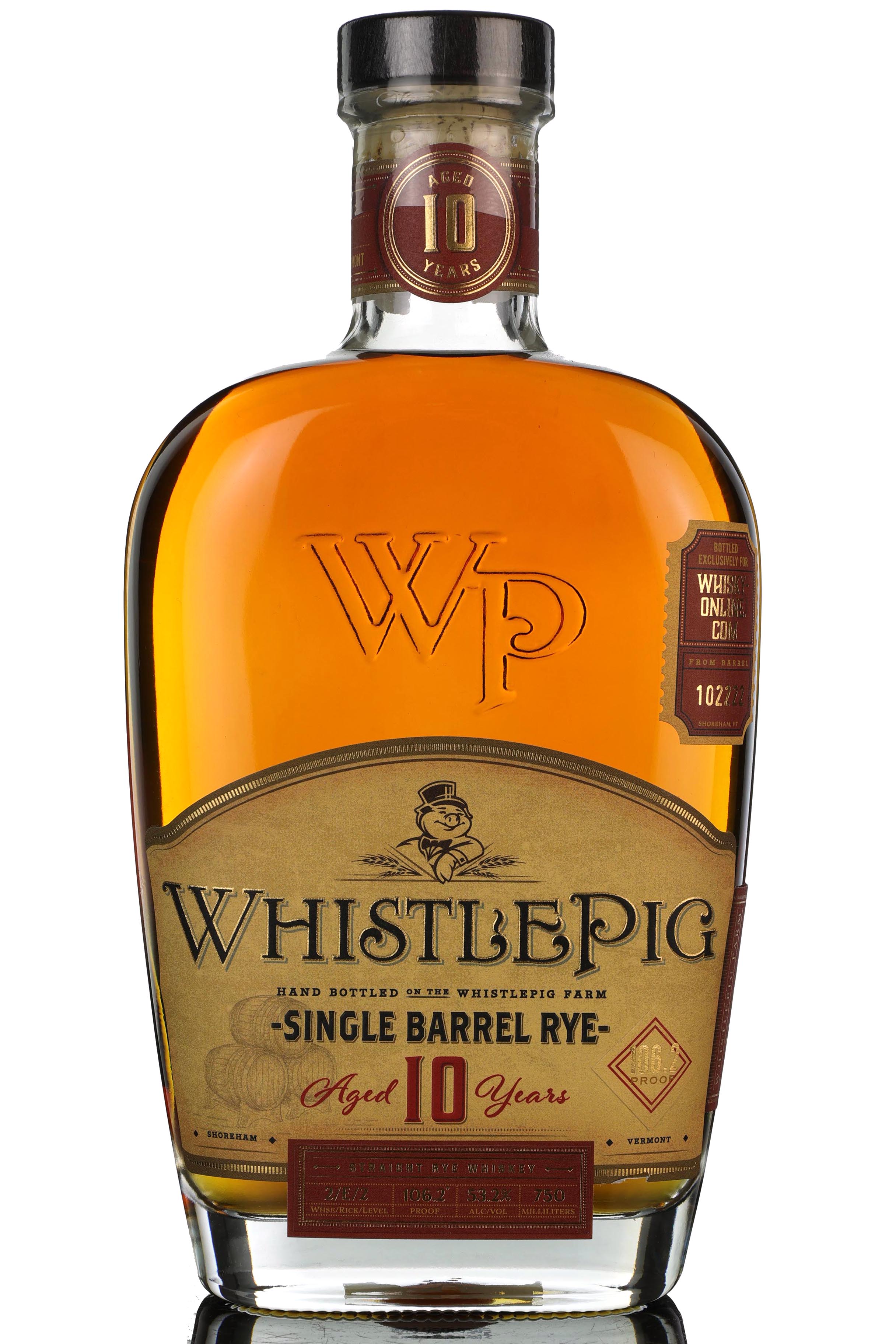 WhistlePig 10 Year Old - Single Barrel 102222 - 2020 Release - Whisky-Online Exclusive